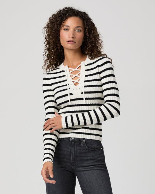 Beatrice Top - Antique White/Black XXS