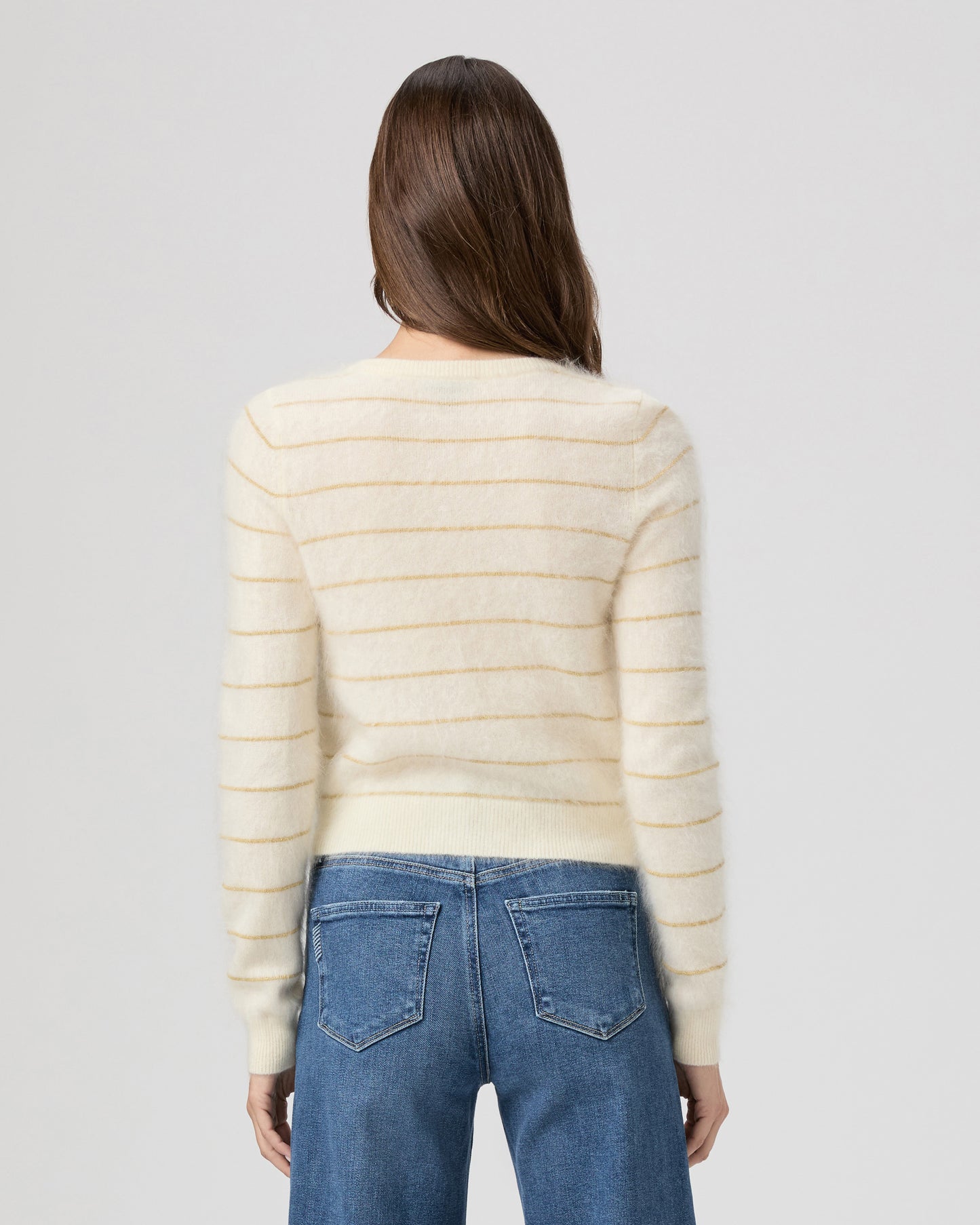 Fortuna Cardigan - Antique White/Gold Cashmere XXS