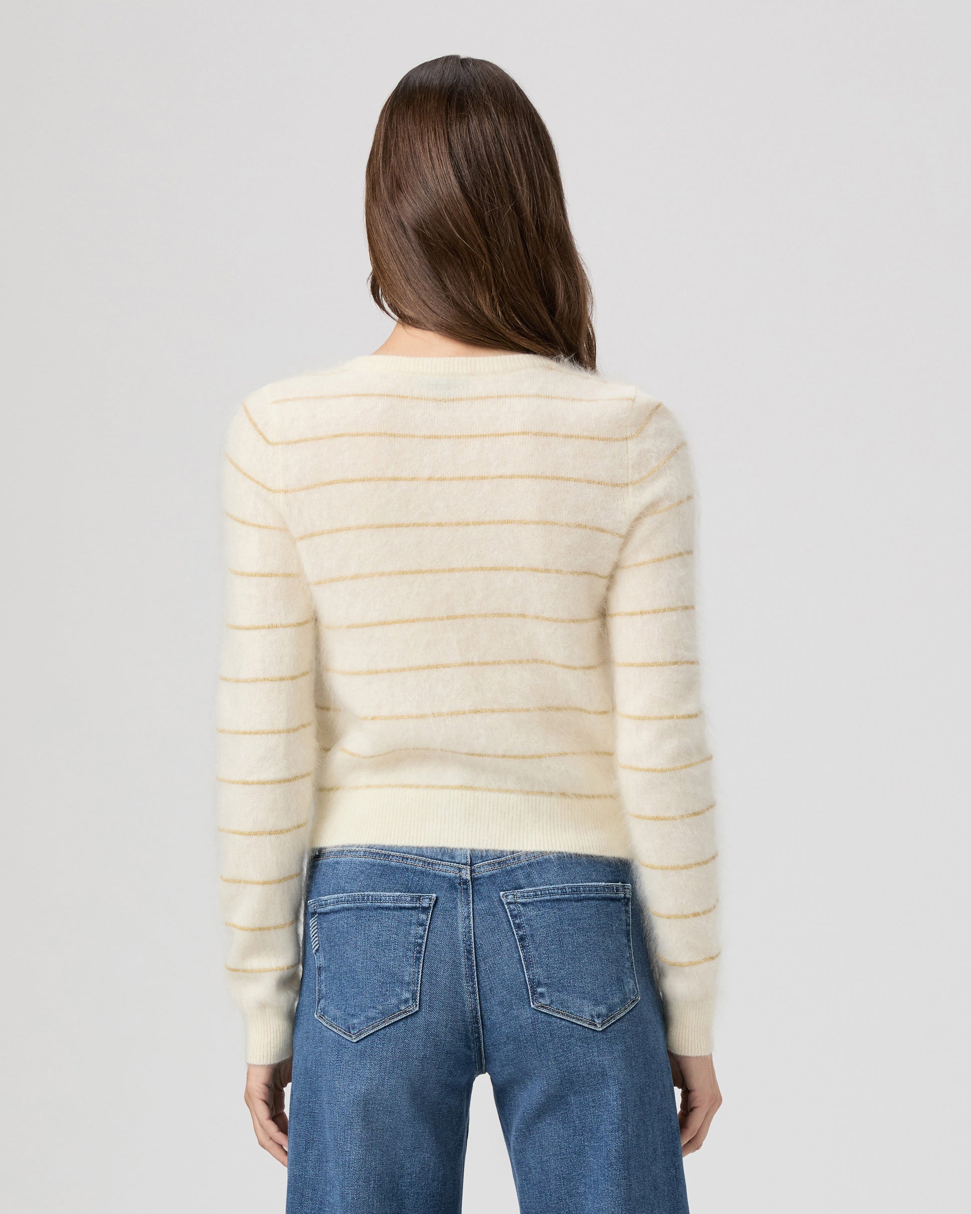 Fortuna Cardigan - Antique White/Gold Cashmere XXS