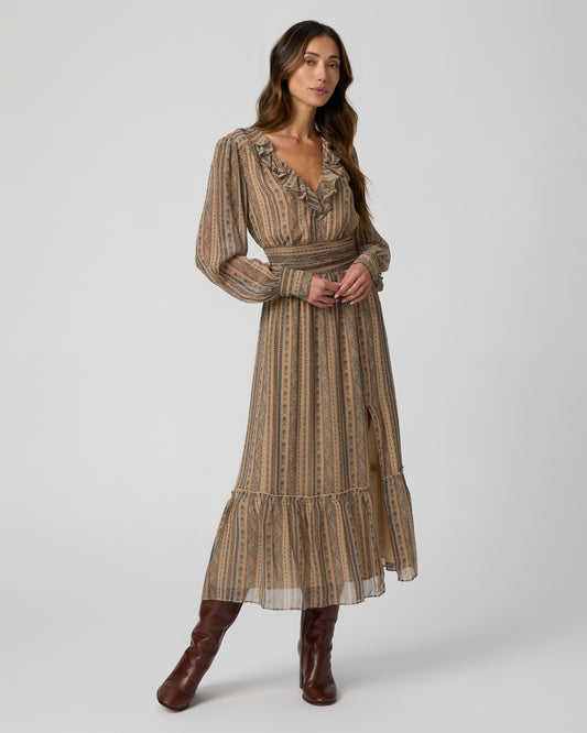 Etta Dress - Brown Multi Silk 00