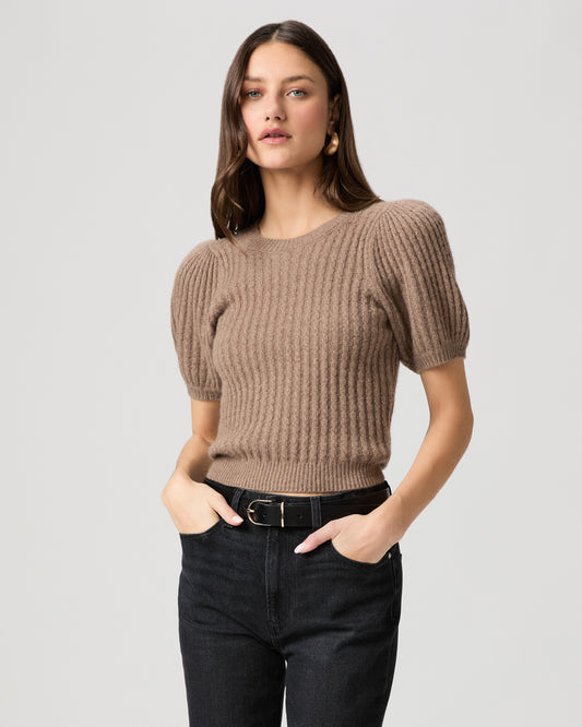 Lucerne Top - Heather Brown Cashmere XXS