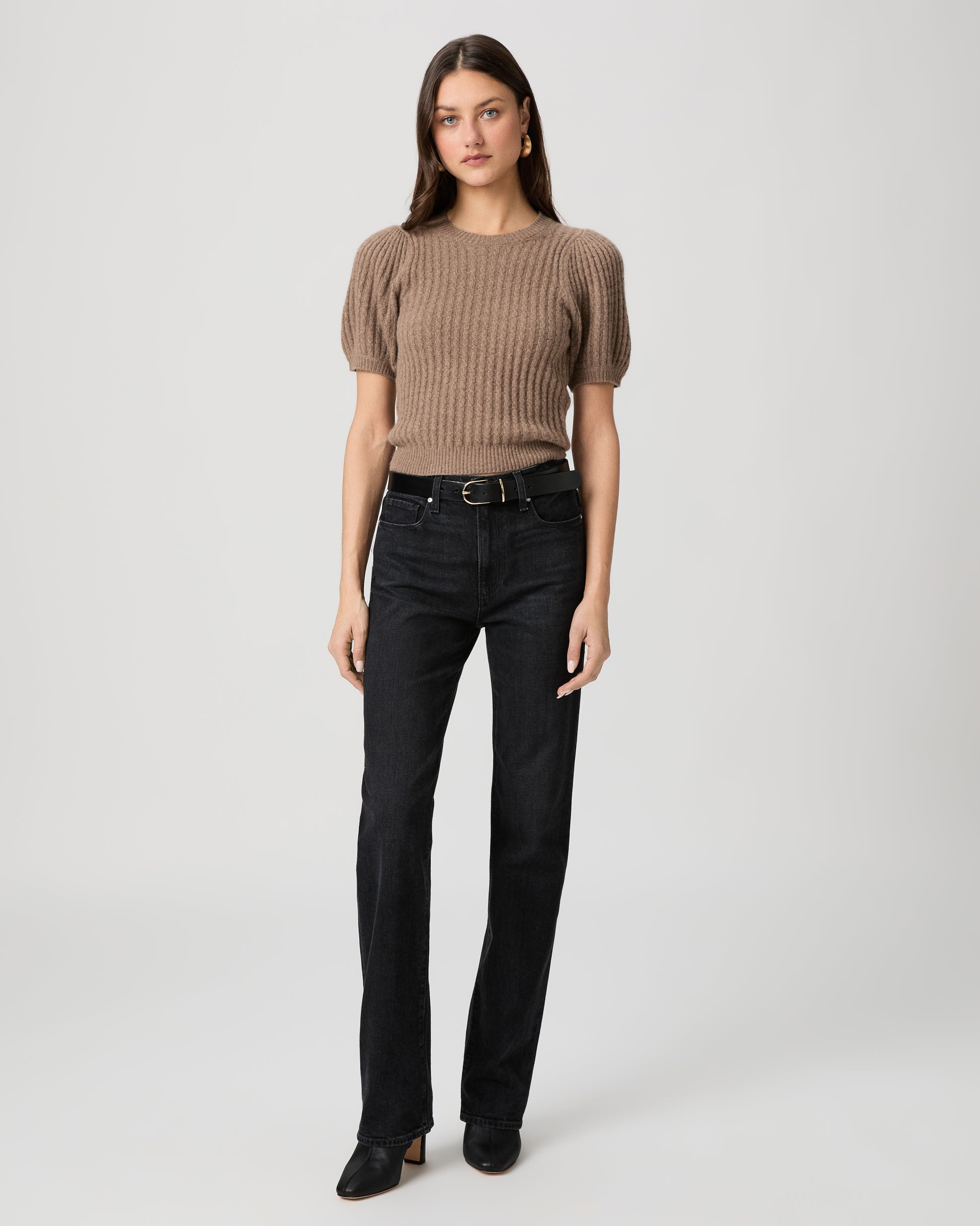 Lucerne Top - Heather Brown Cashmere XXS