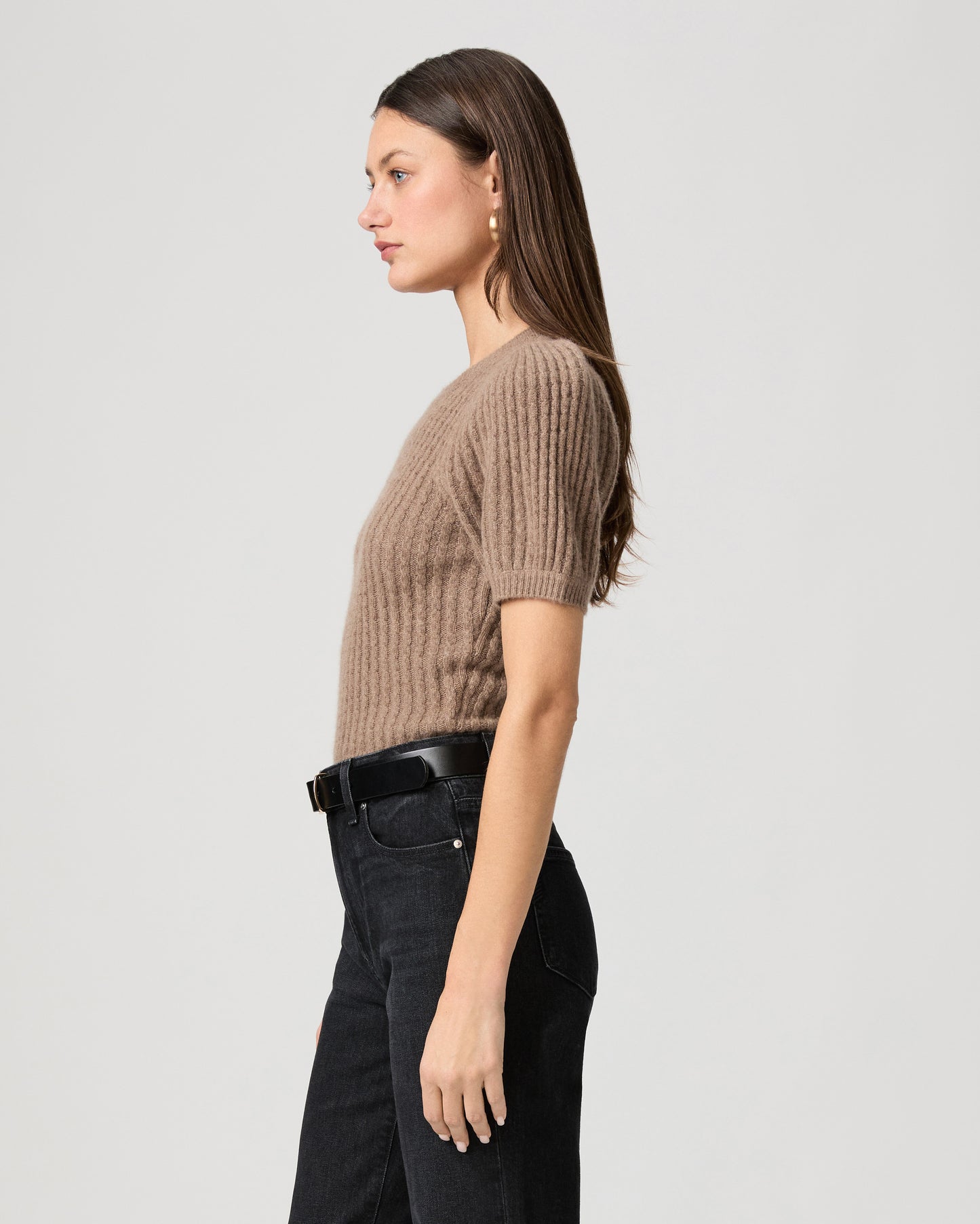 Lucerne Top - Heather Brown Cashmere XXS