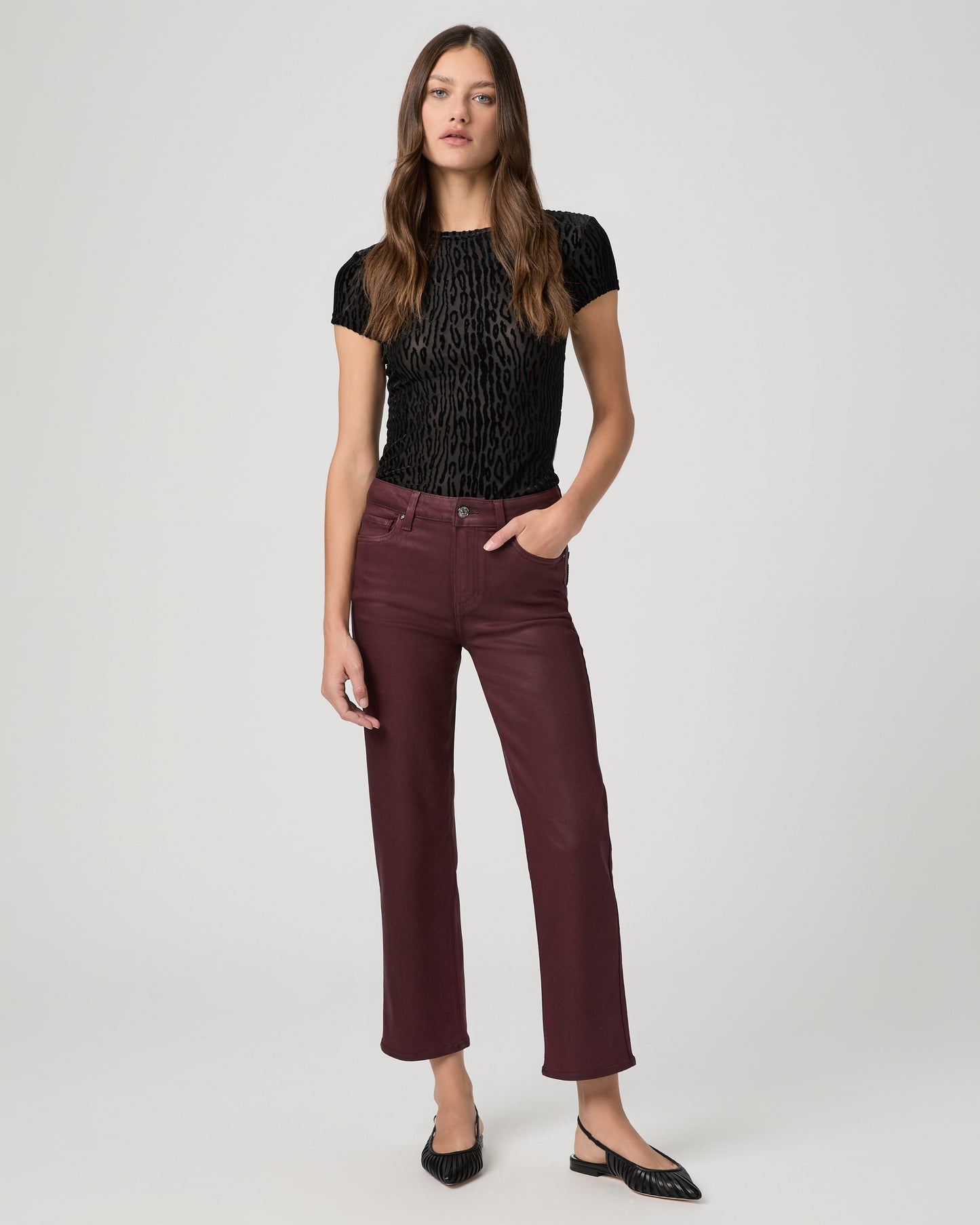 Mason Ankle Straight - Dark Oxblood Luxe Coating 23