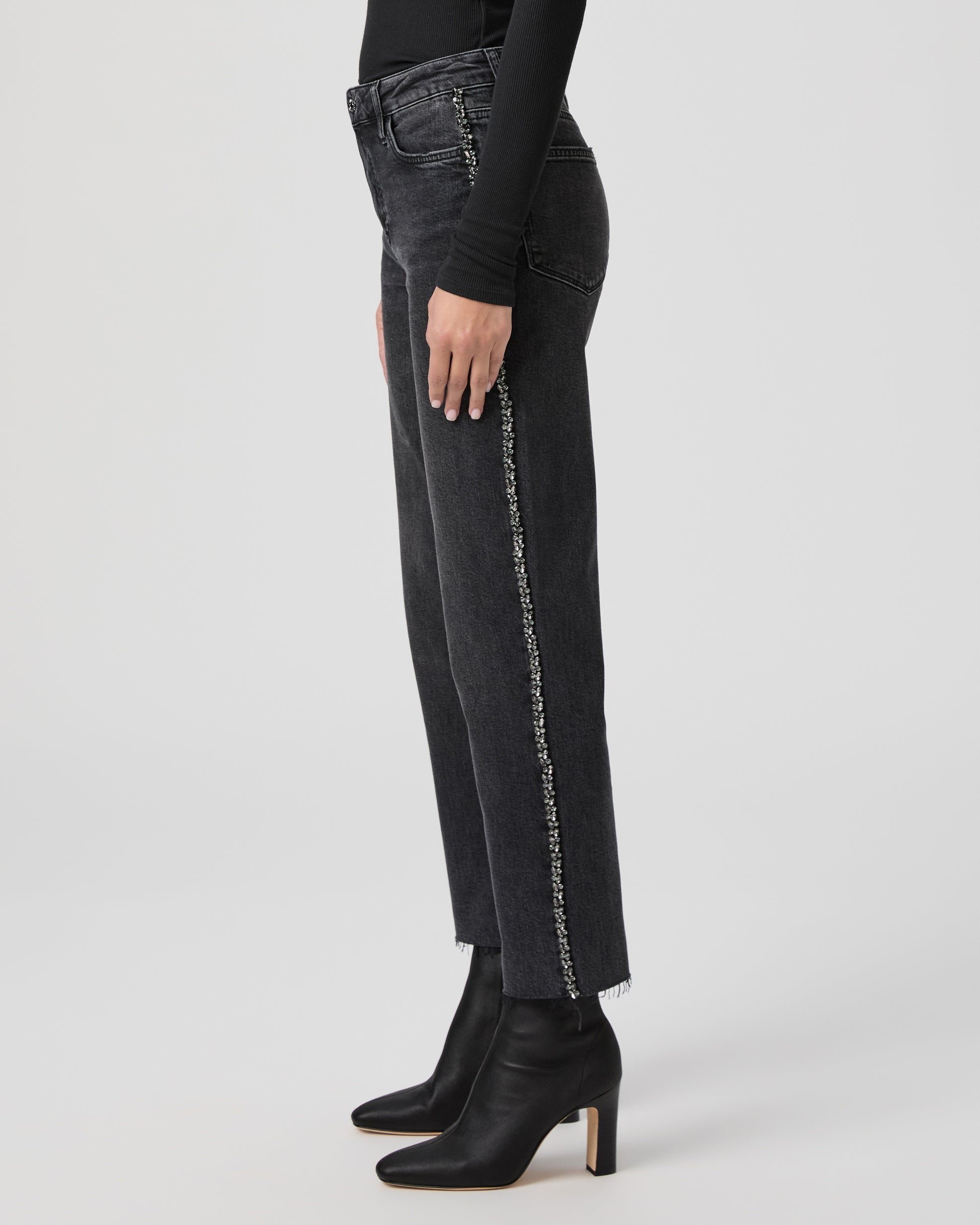 Mason Ankle Straight Jean - Glitz Black Embellished 23