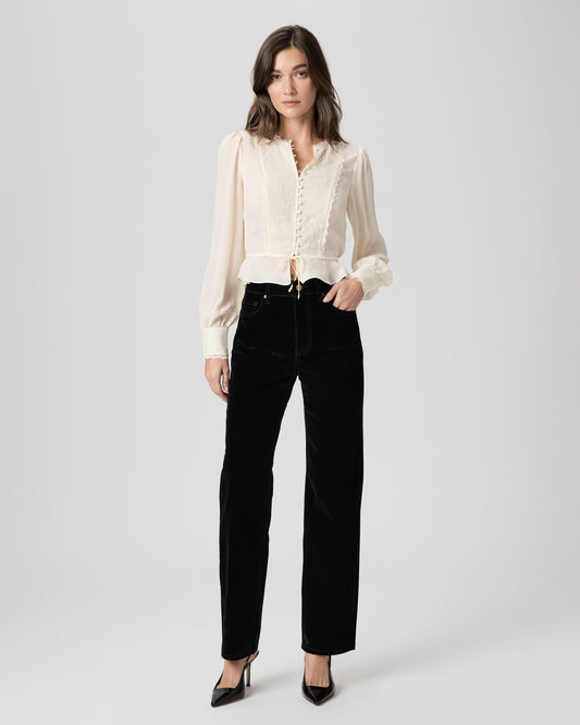Stevie Straight Pant - Onyx Rich Velvet 23