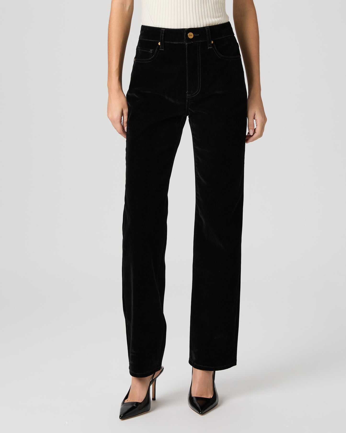 Stevie Straight Pant - Onyx Rich Velvet 23