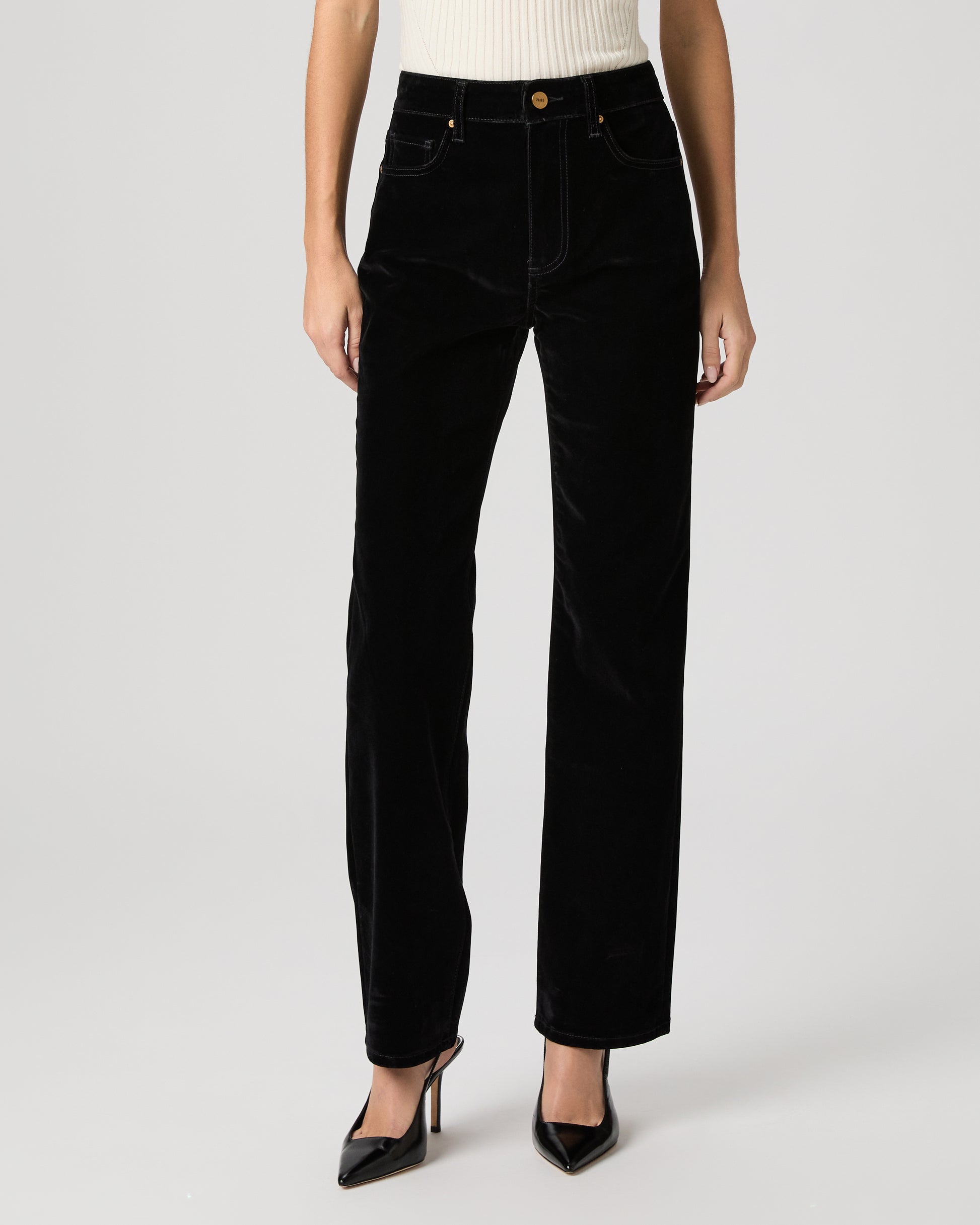 Stevie Straight Pant - Onyx Rich Velvet 23