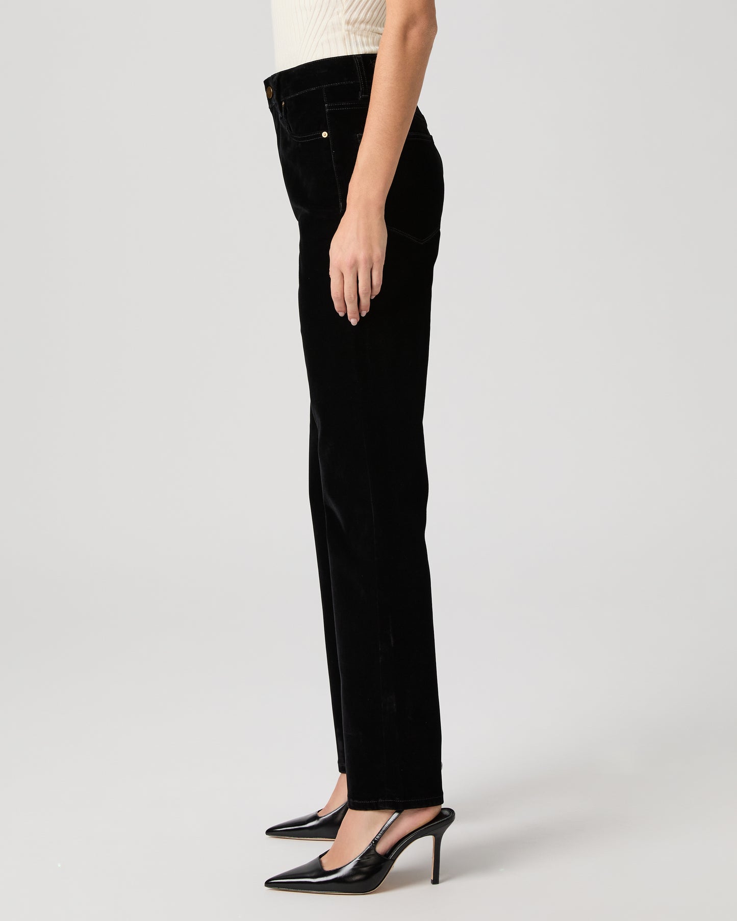 Stevie Straight Pant - Onyx Rich Velvet 23