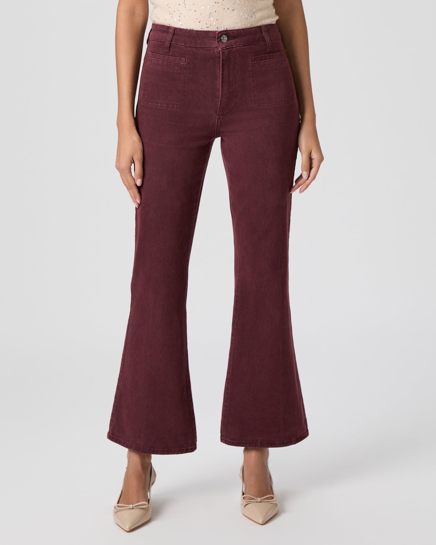 Marlow Skimmer Flare Jean - Vintage Dark Oxblood