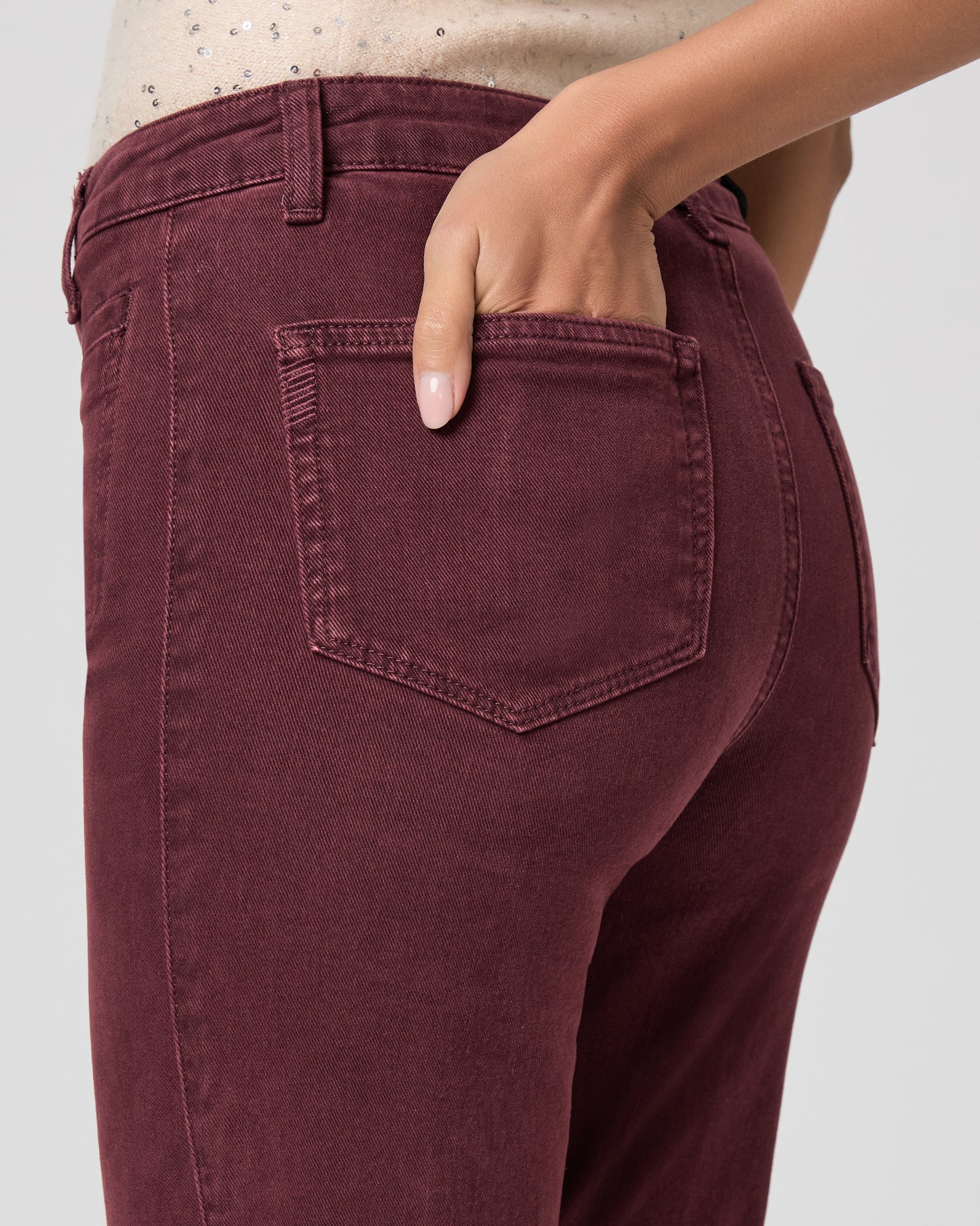 Marlow Skimmer Flare Jean - Vintage Dark Oxblood