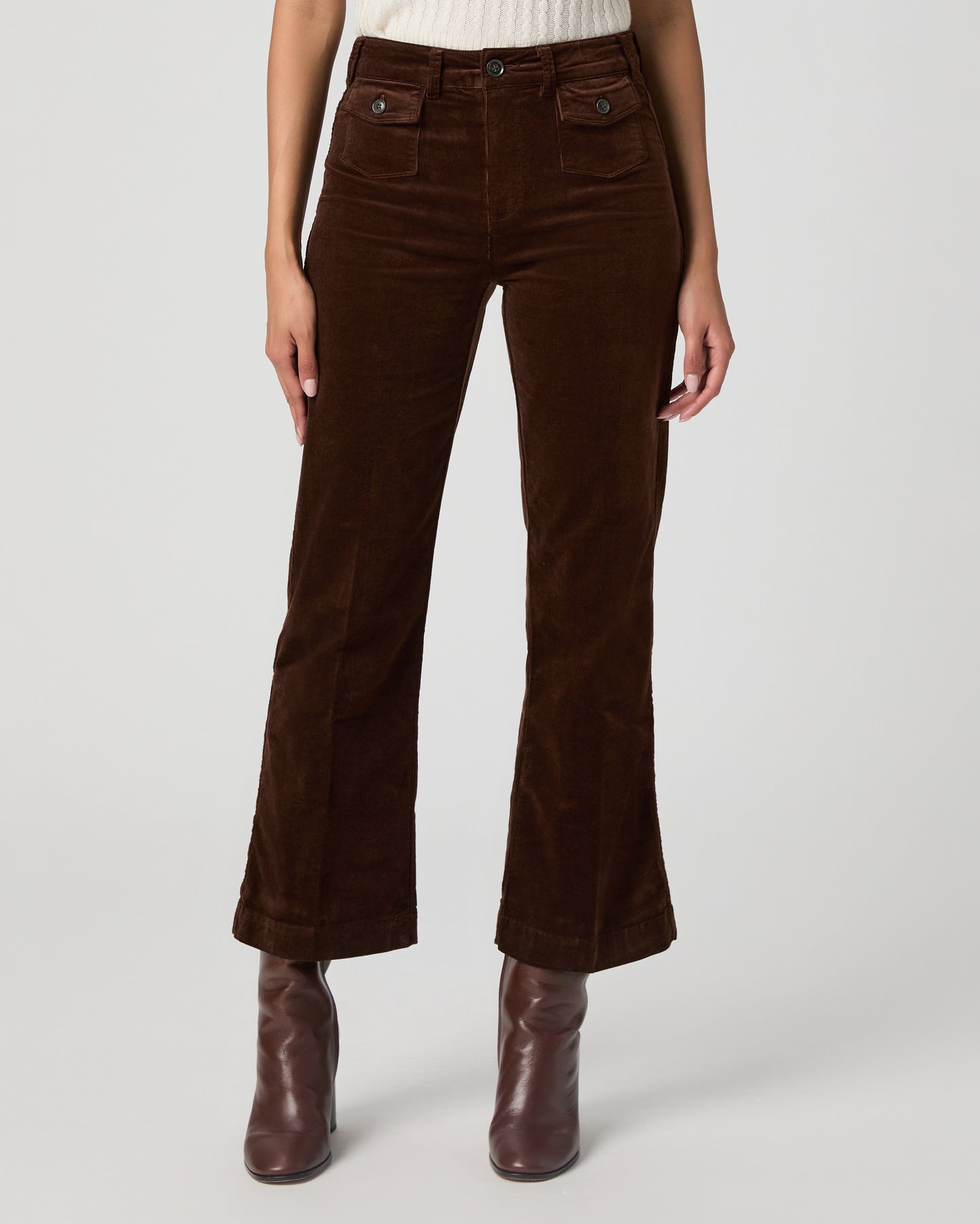 Leenah Ankle Wide Leg Pant - Chicory Coffee Corduroy 23