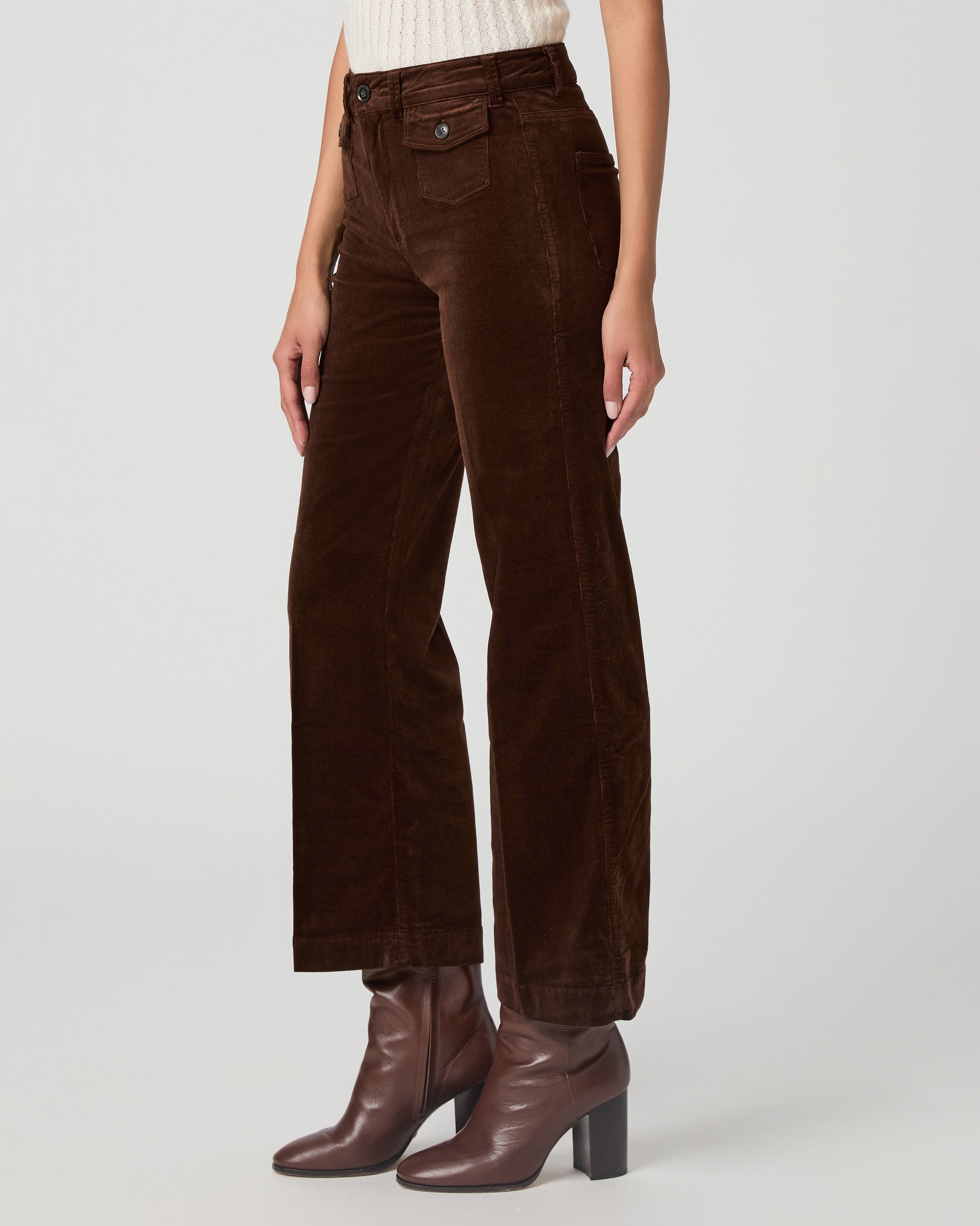 Leenah Ankle Wide Leg Pant - Chicory Coffee Corduroy 23