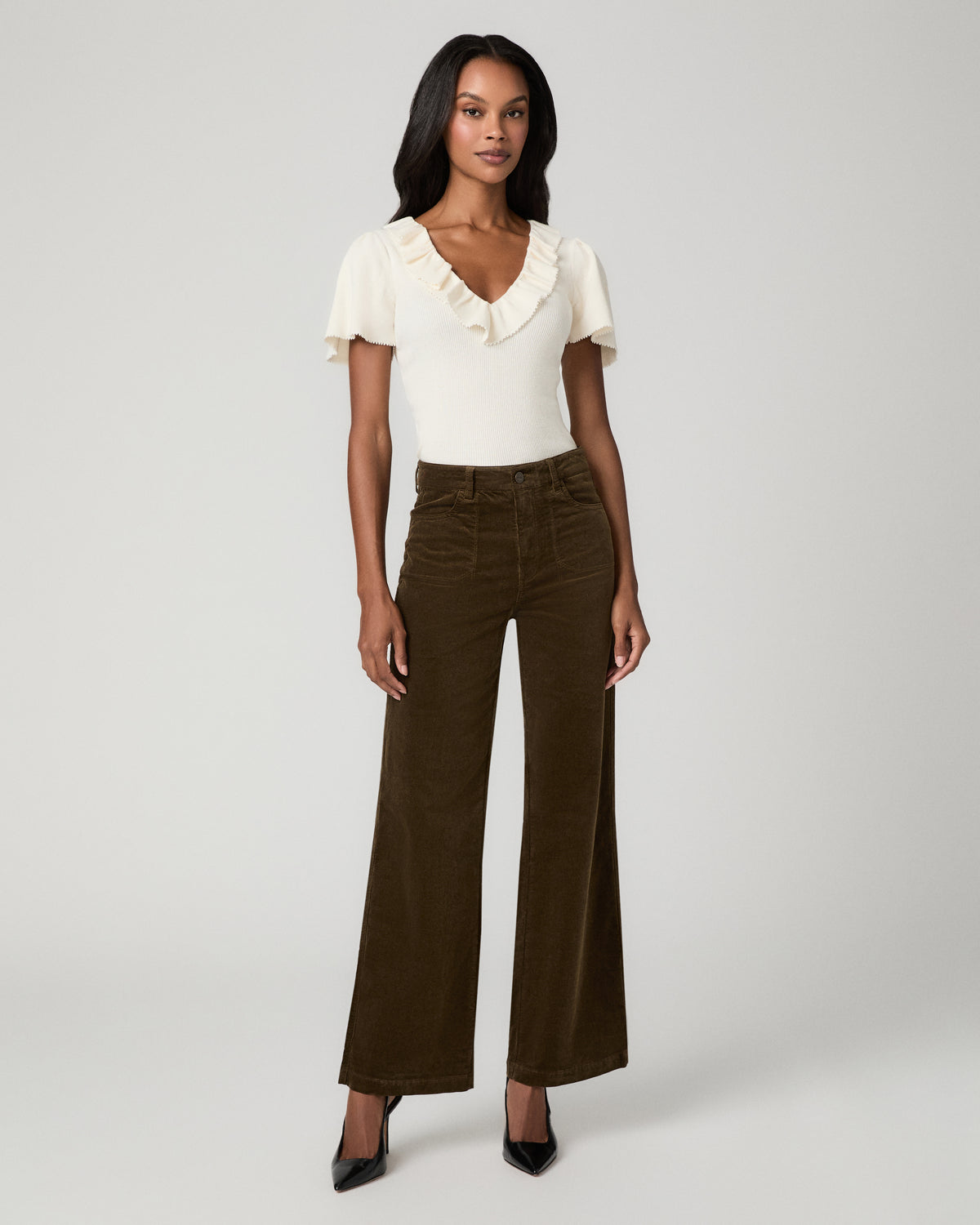 Anessa 31 Inch Wide Leg Jean - Fern Corduroy 23