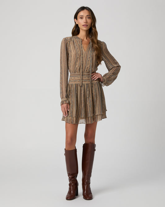 Nantes Dress - Brown Multi Silk 00