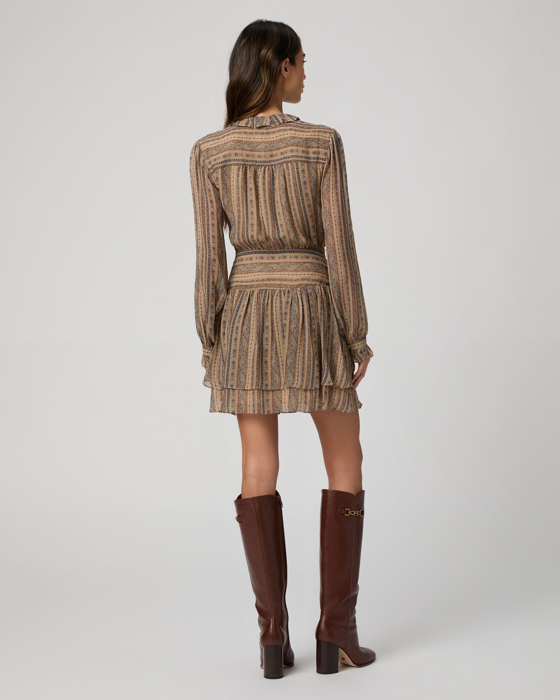 Nantes Dress - Brown Multi Silk 00