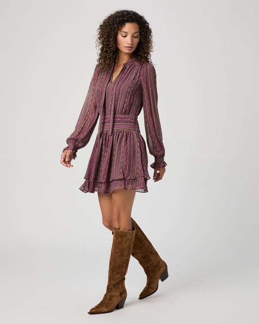 Nantes Dress - Deep Mauve Multi Silk 00