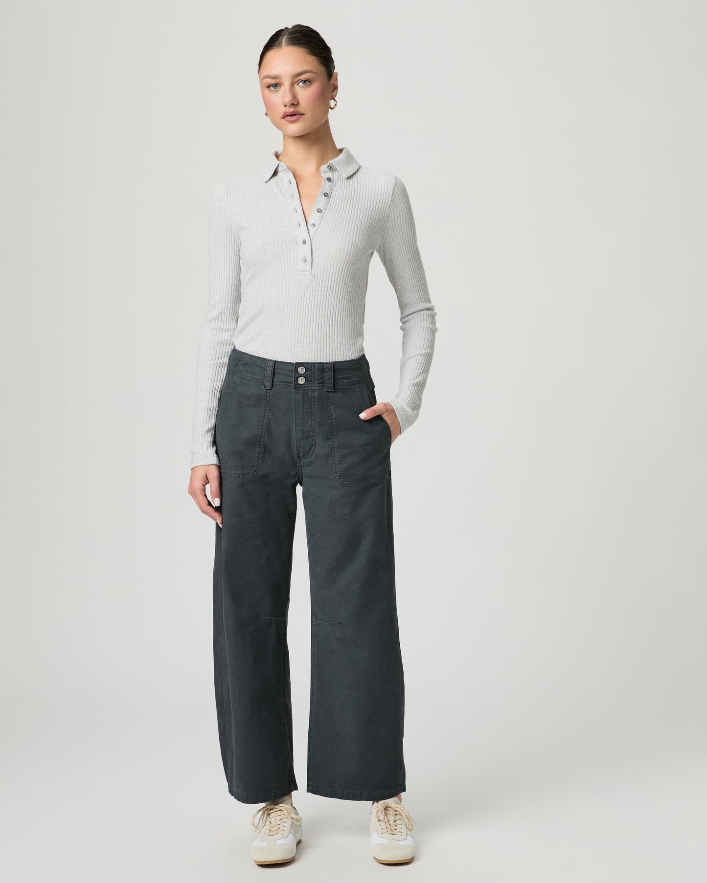 Arellia Ankle Barrel Leg Jean - Vintage Dark Cobblestone 23