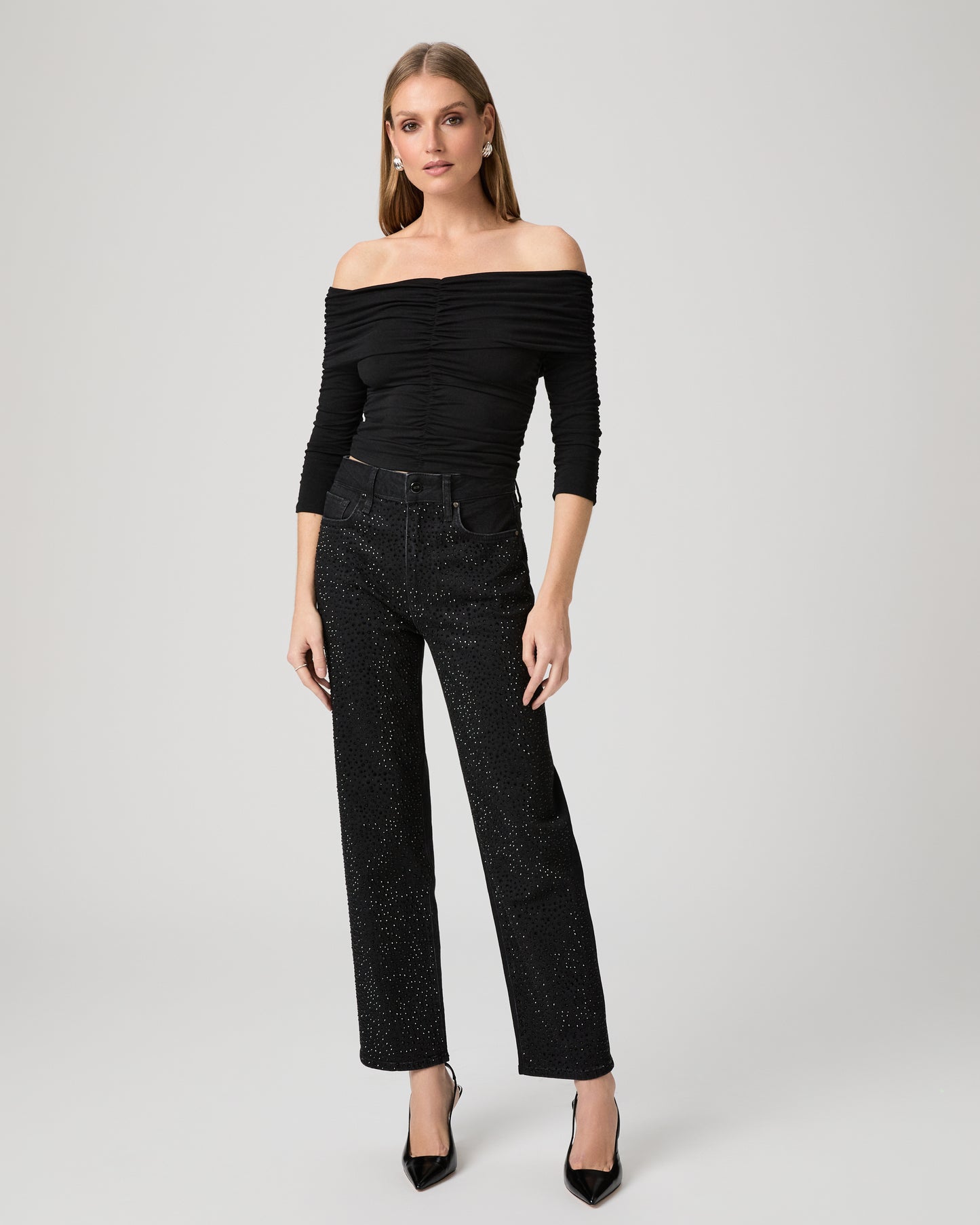 Stevie Ankle Straight Jean - Interstellar Embellished 23