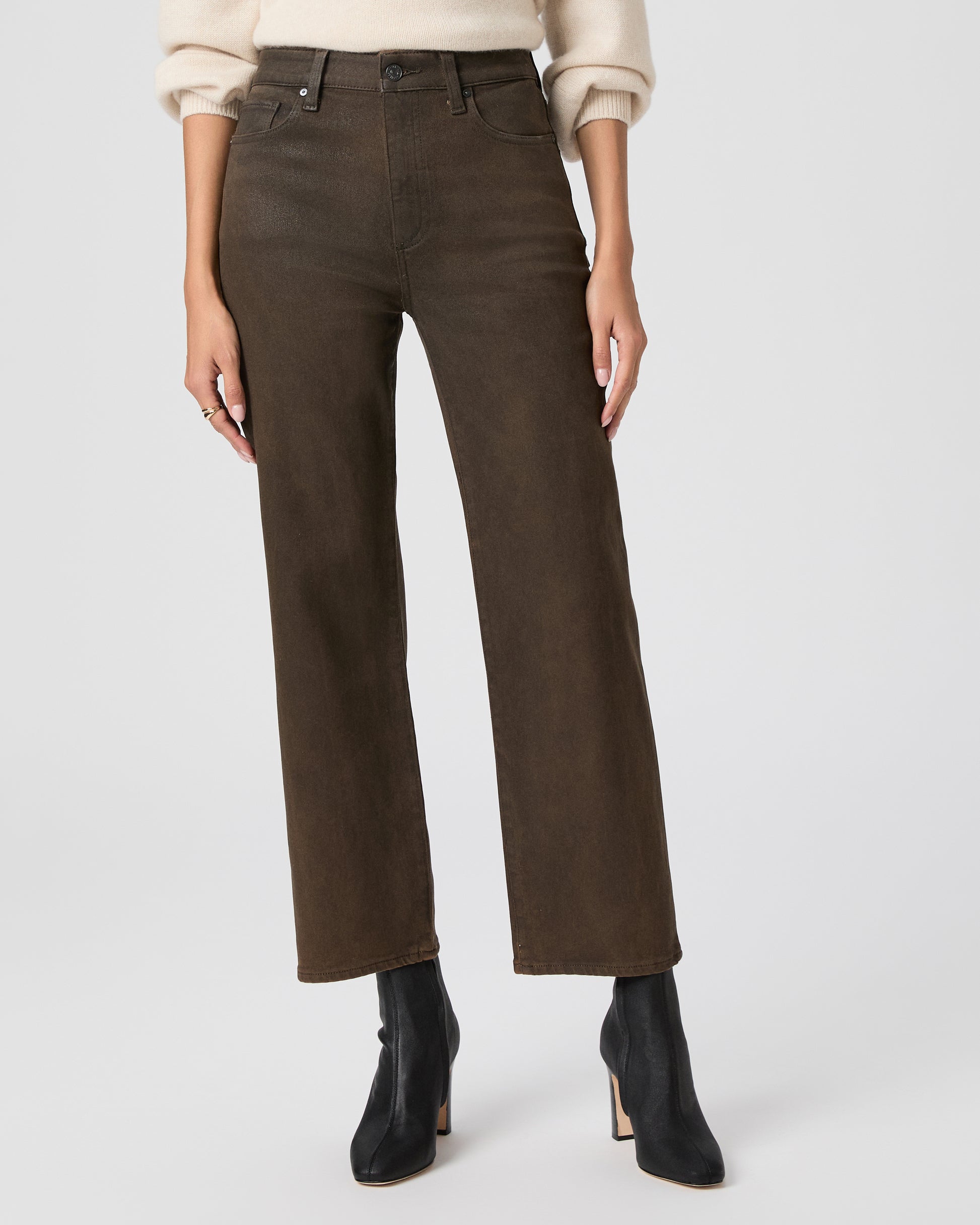 Stevie Ankle Straight - Dark Brown Distressed Coating 23