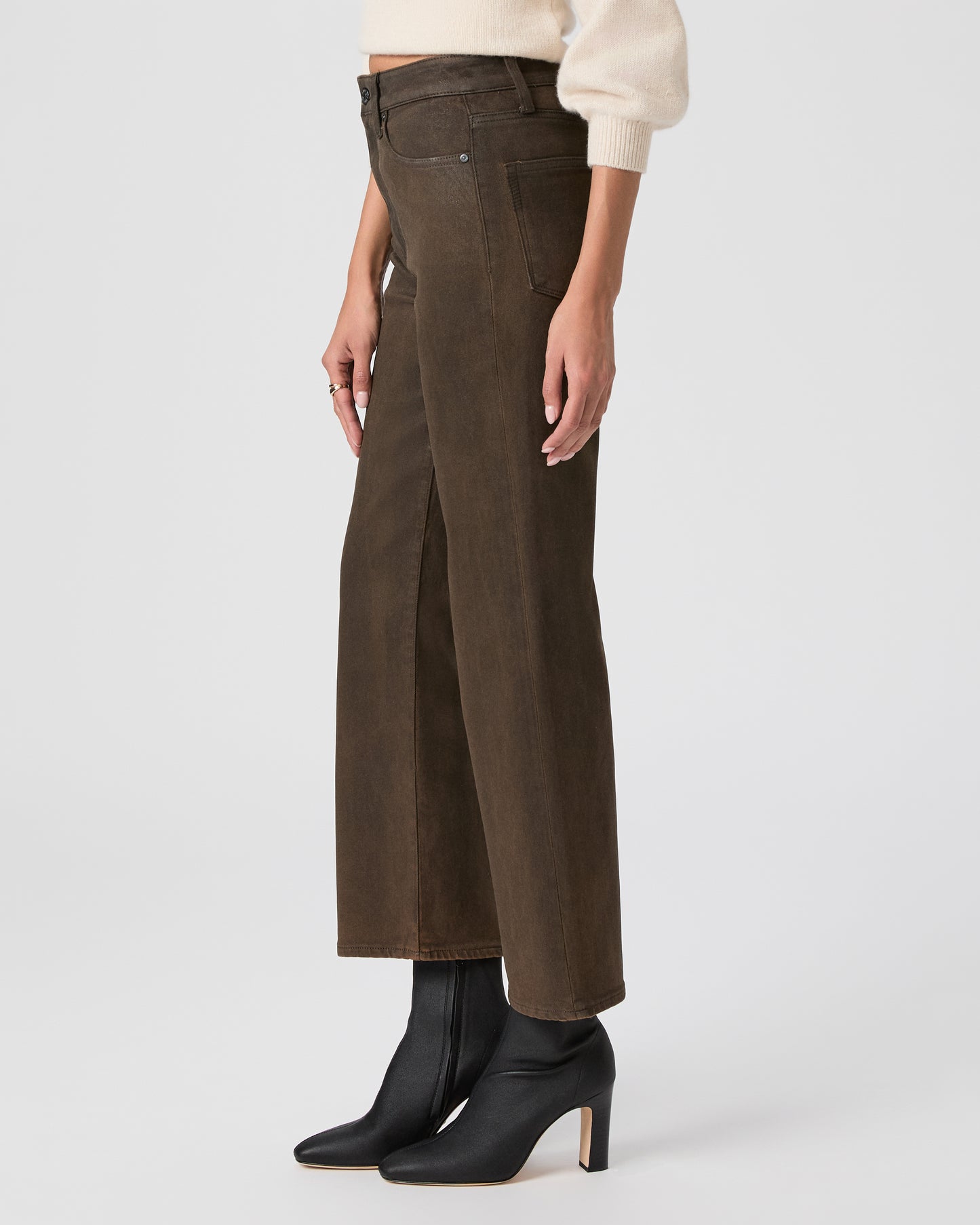 Stevie Ankle Straight - Dark Brown Distressed Coating 23