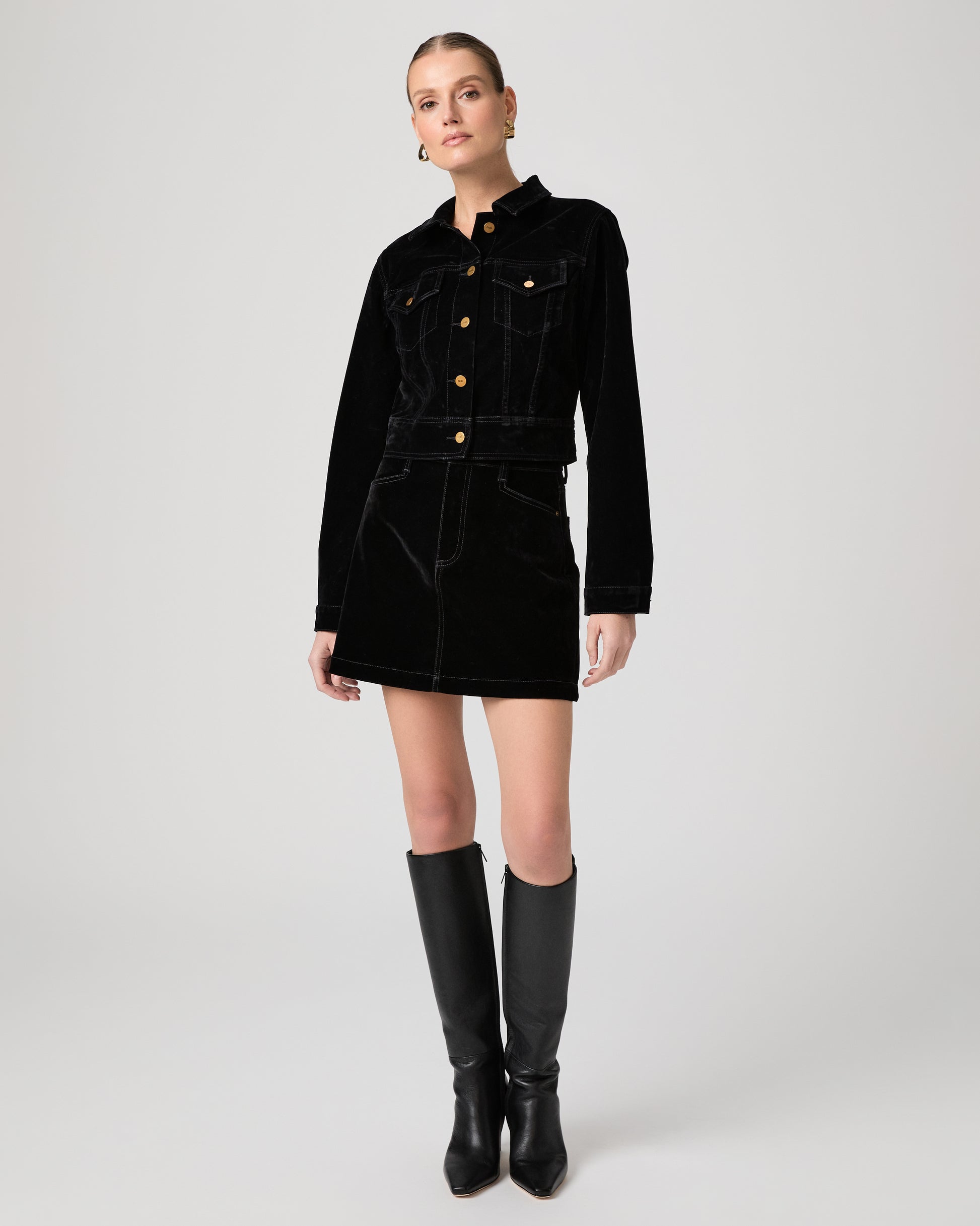 Jannelle Skirt Jolene Pockets - Onyx Rich Velvet 23