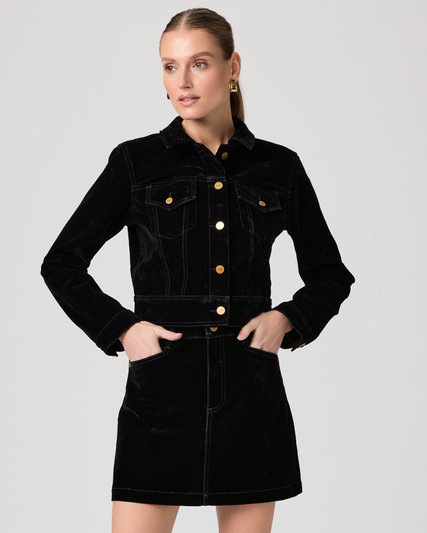 Jannelle Skirt Jolene Pockets - Onyx Rich Velvet 23