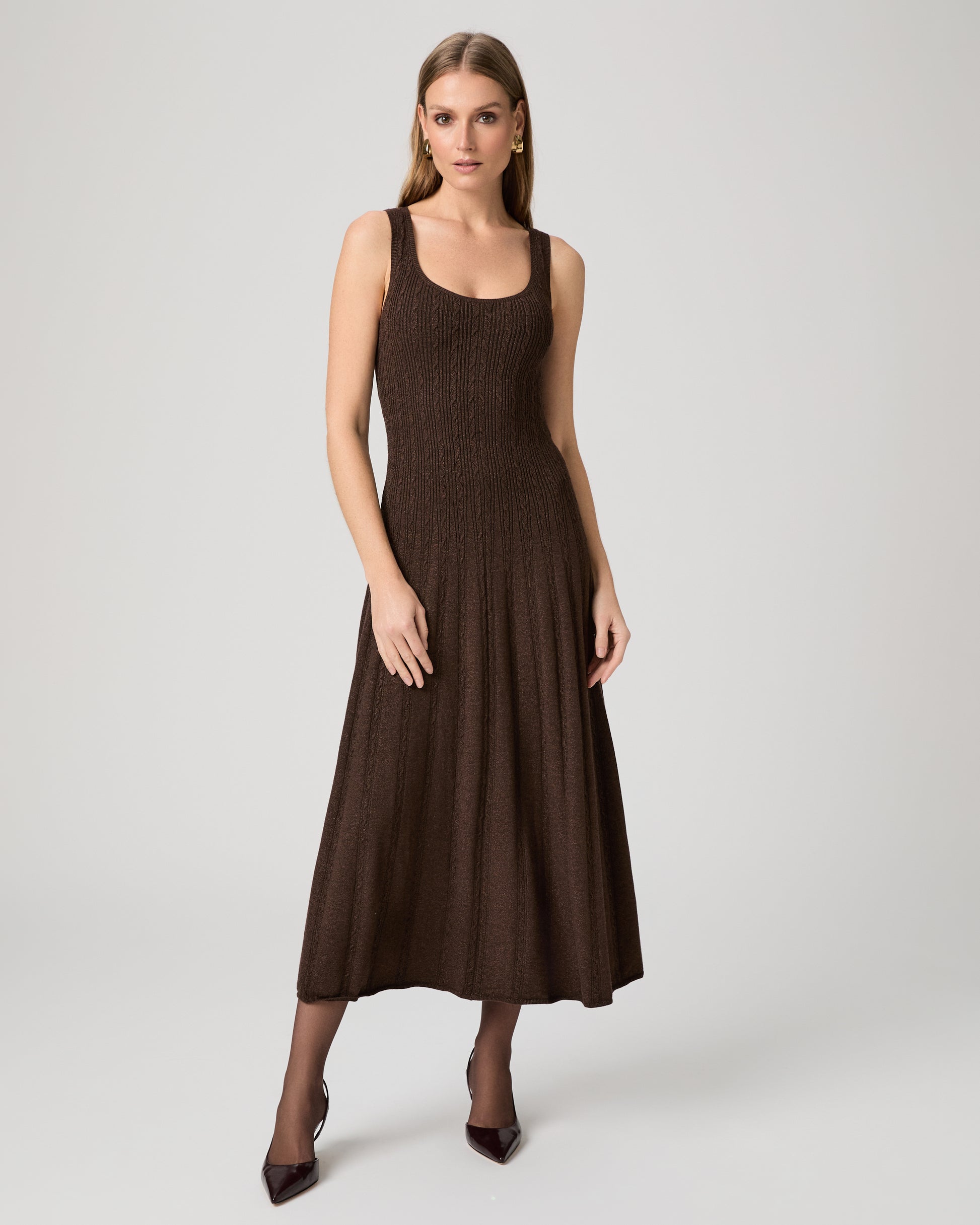 Madeline Dress - Dk Brown Sparkle XXS
