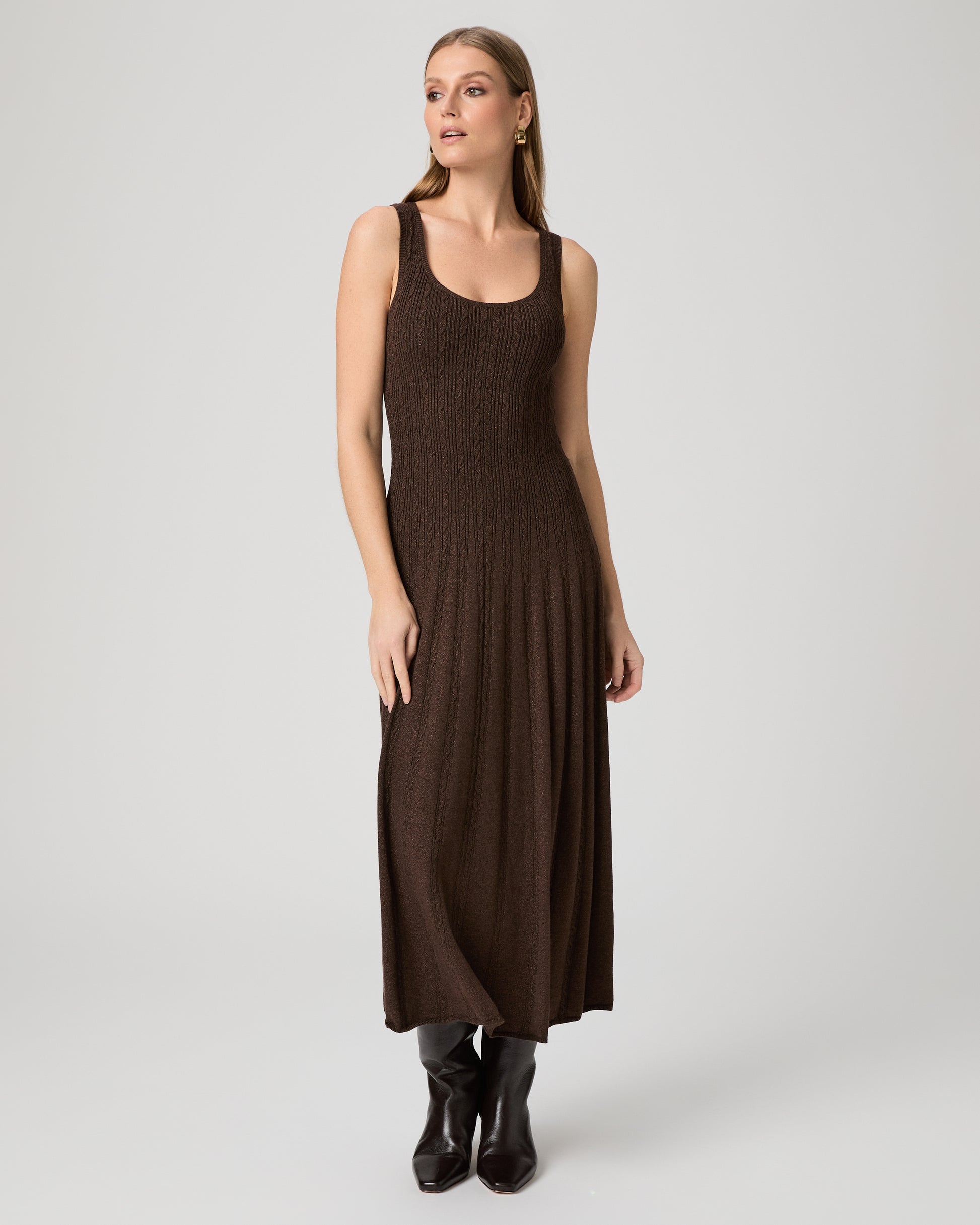 Madeline Dress - Dk Brown Sparkle XXS