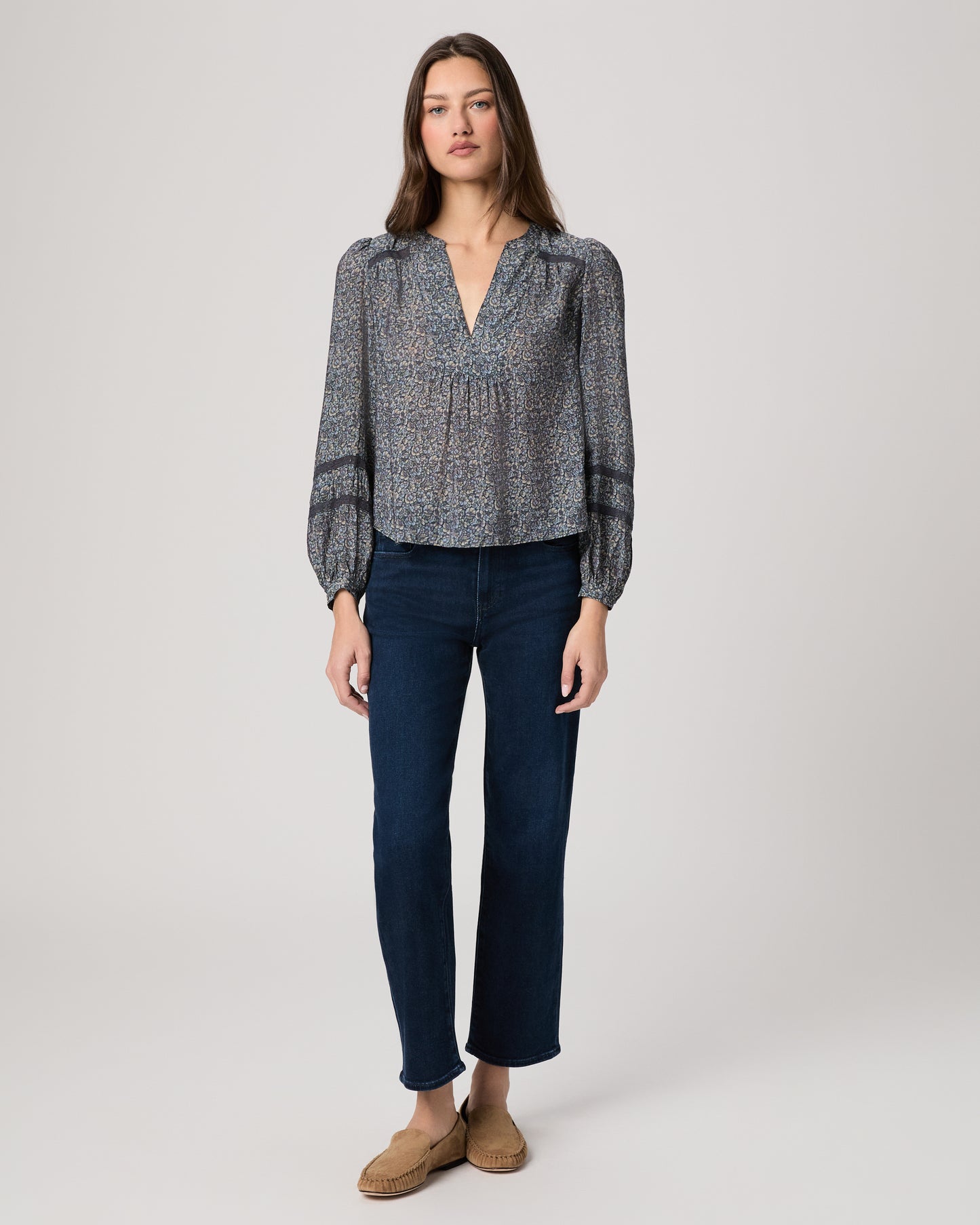 Calgary Blouse - Navy Multi XXS