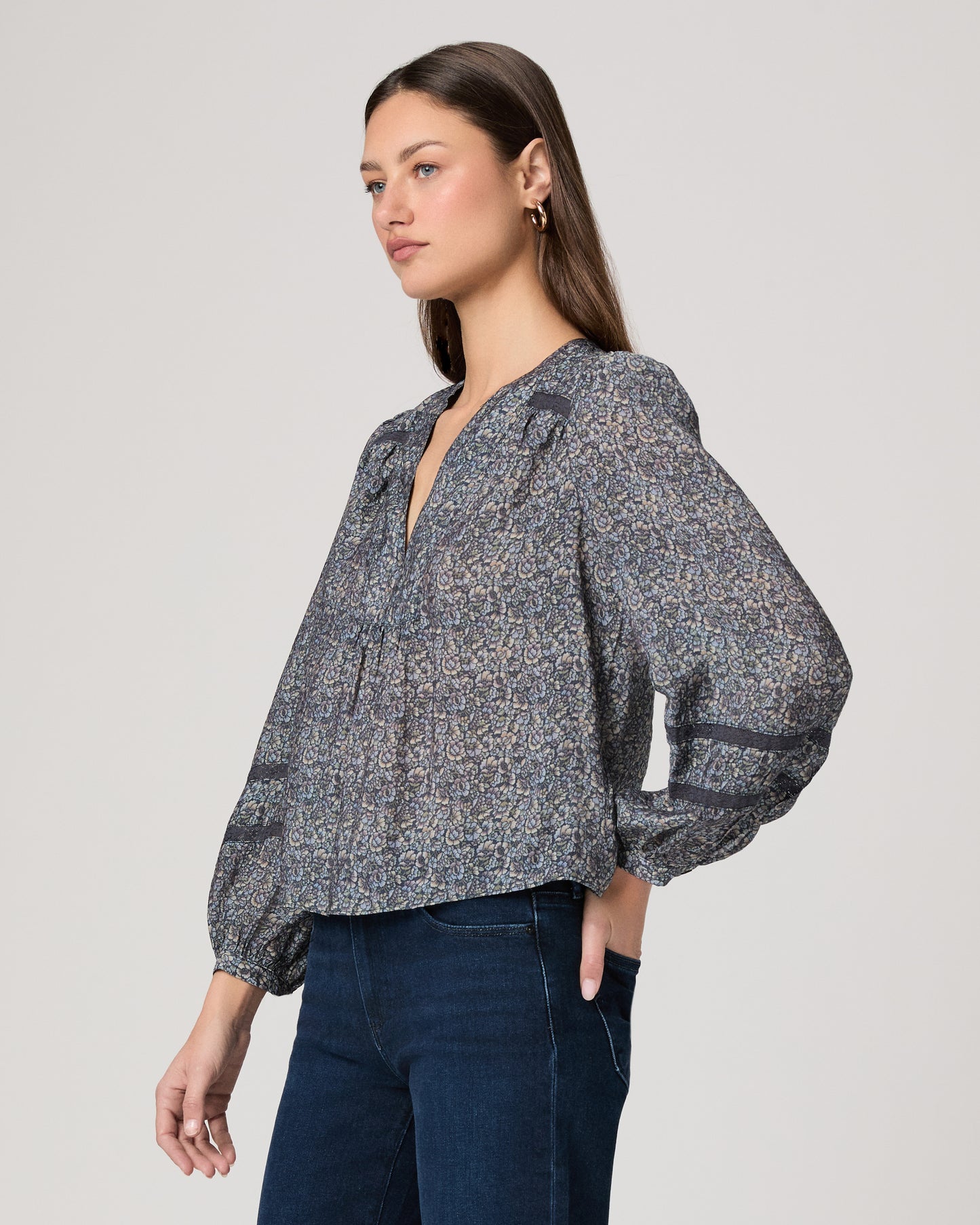 Calgary Blouse - Navy Multi XXS
