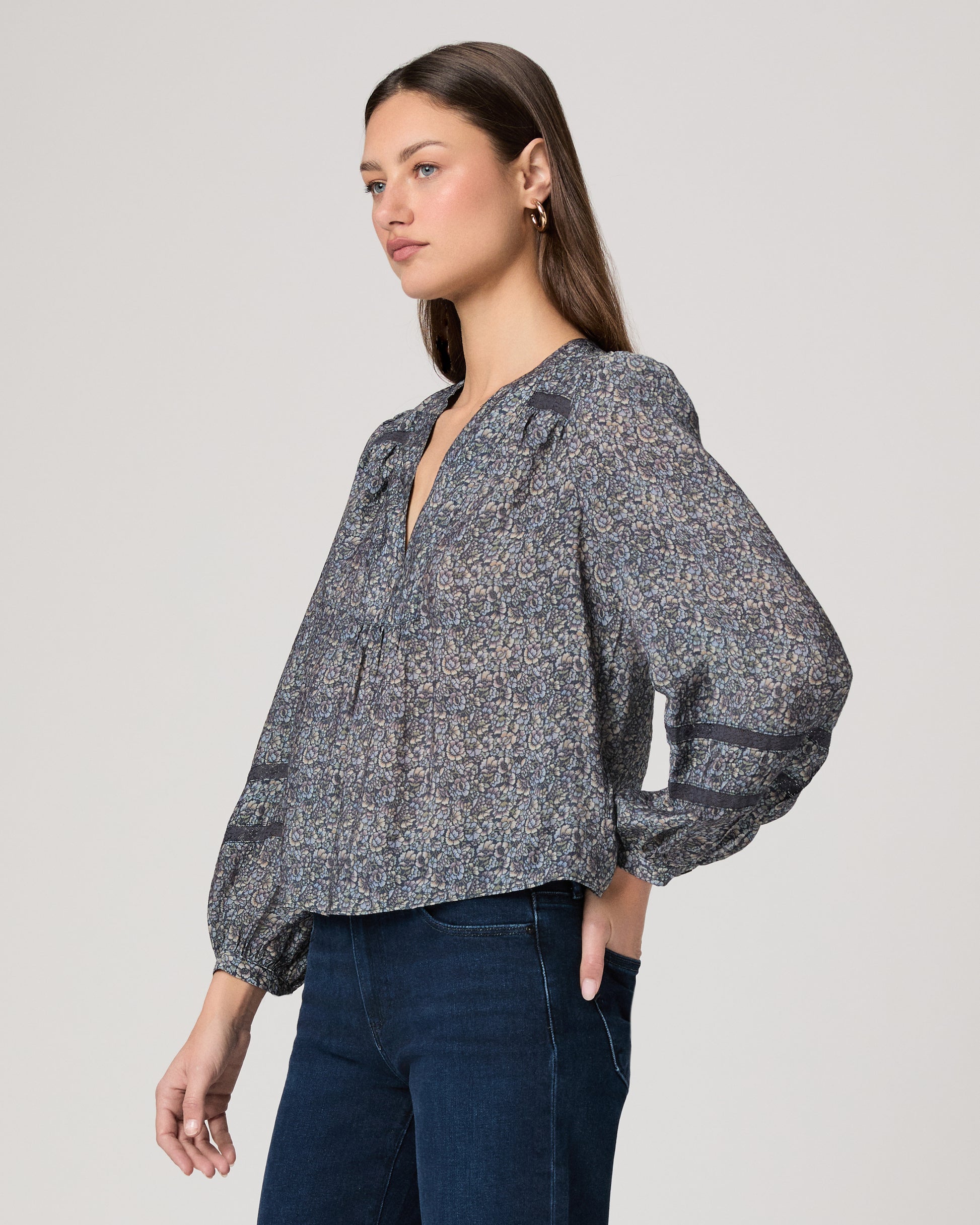 Calgary Blouse - Navy Multi XXS