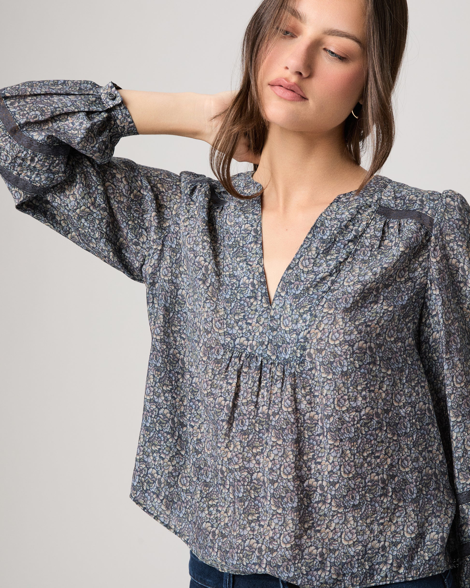 Calgary Blouse - Navy Multi XXS