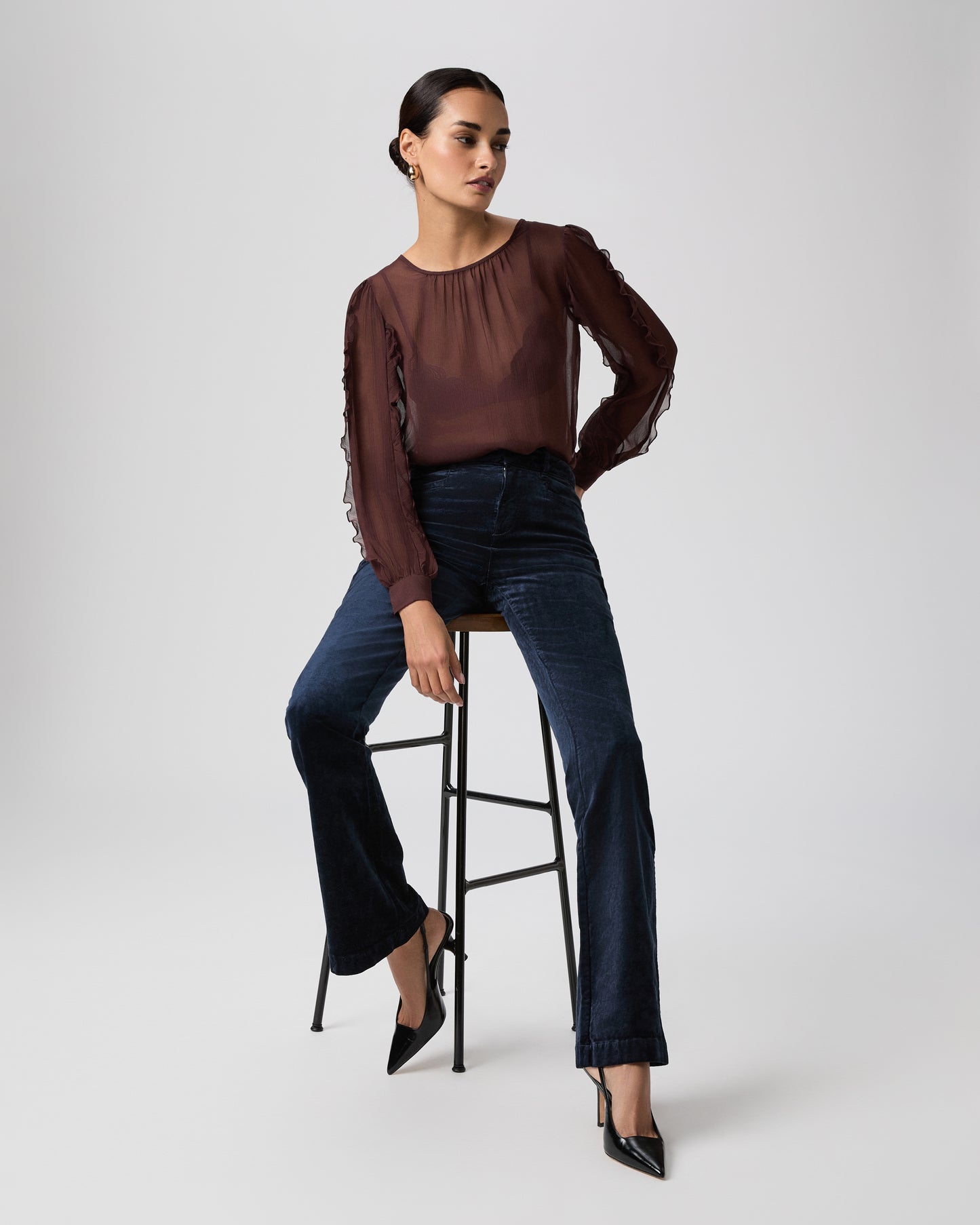 High Rise Laurel Canyon Bootcut Pant - Deep Navy Corduroy 23