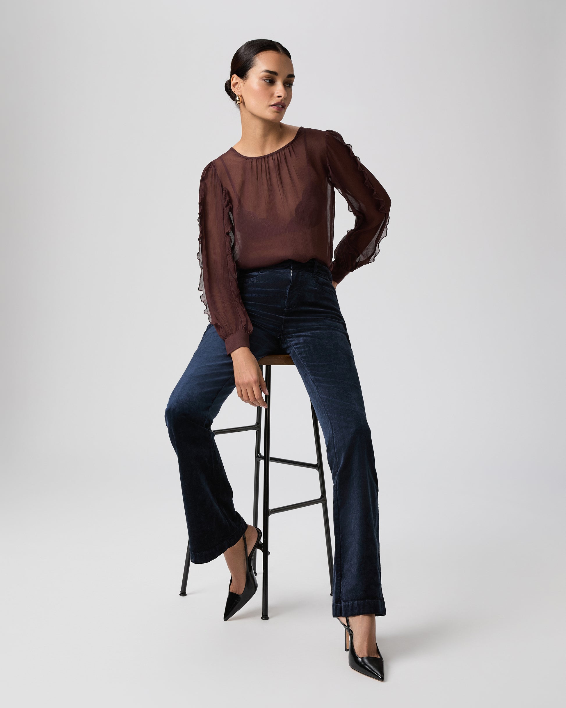 High Rise Laurel Canyon Bootcut Pant - Deep Navy Corduroy 23