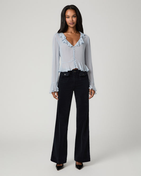 Leenah 32 Inch Wide Leg Jean - Navy Corduroy 23