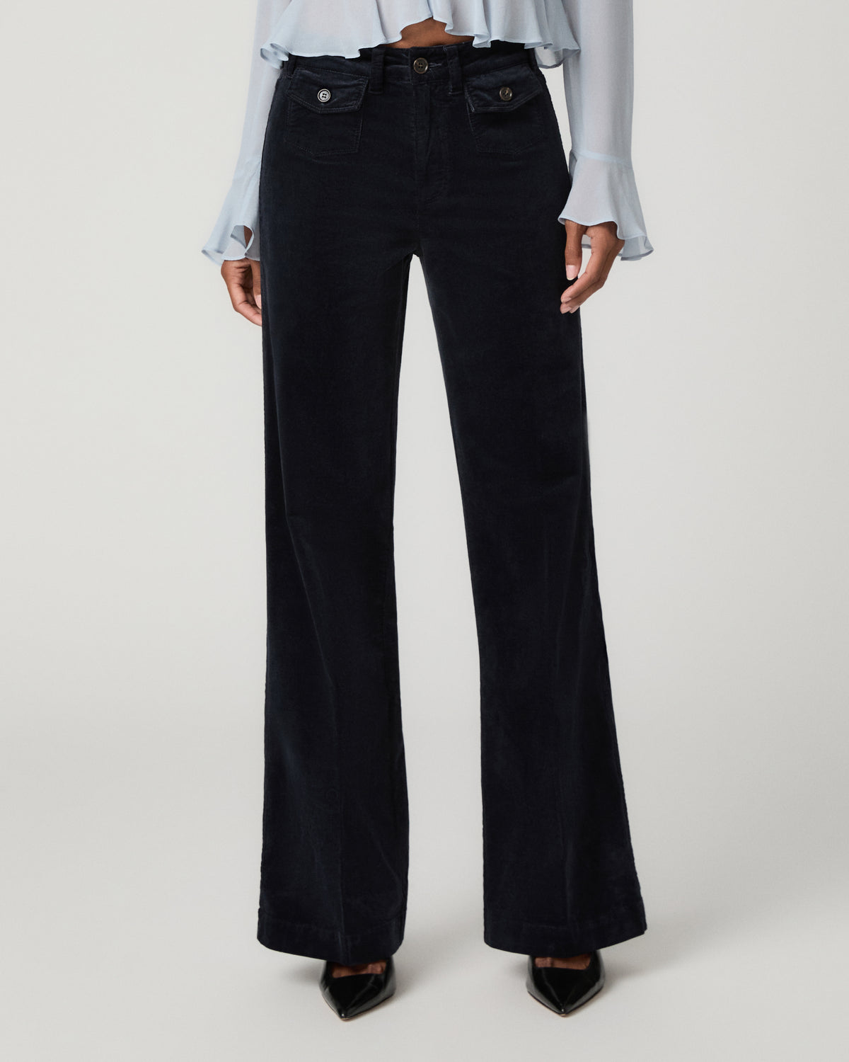 Leenah 32 Inch Wide Leg Jean - Navy Corduroy 23