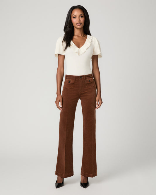 Leenah 32 Inch Wide Leg Jean - Maple Brown Corduroy 23