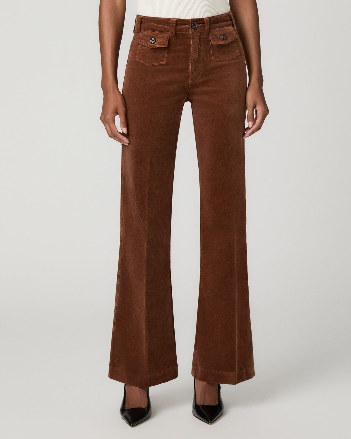Leenah 32 Inch Wide Leg Jean - Maple Brown Corduroy 23