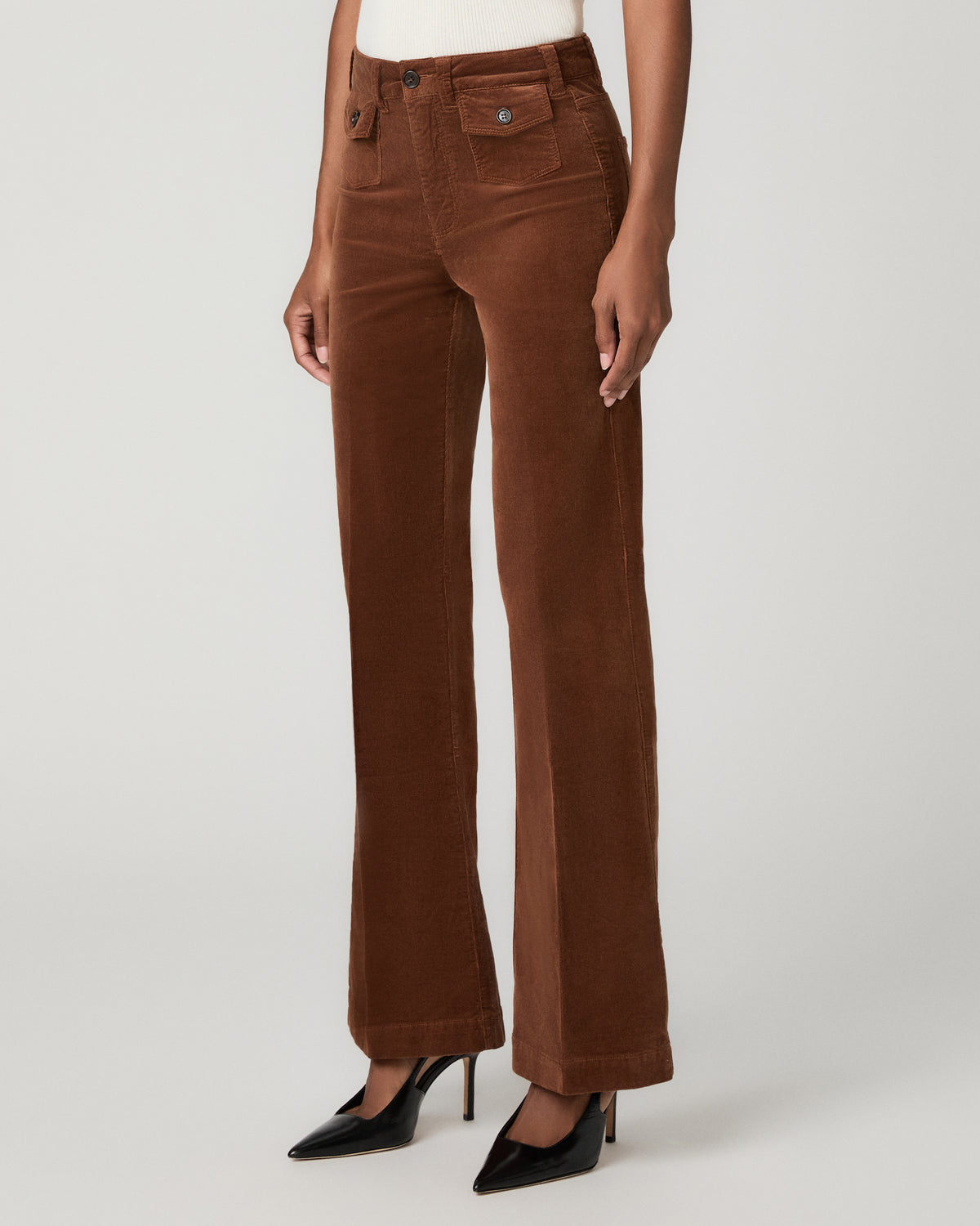 Leenah 32 Inch Wide Leg Jean - Maple Brown Corduroy 23
