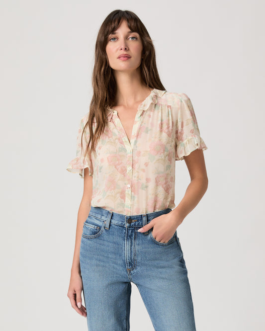 Sunisa Blouse - Bone Multi Silk XXS