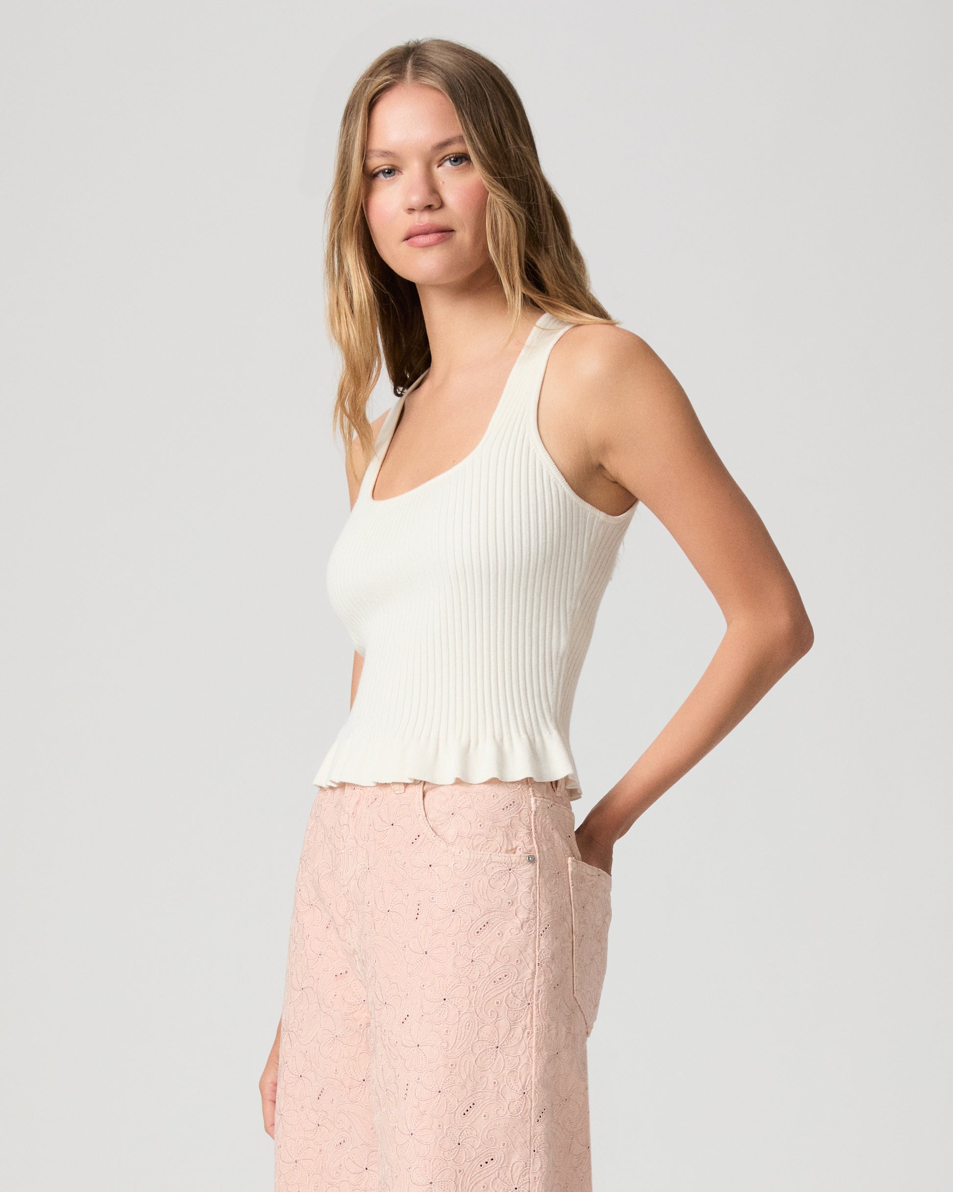 Bronwyn Tank - Ivory XXS