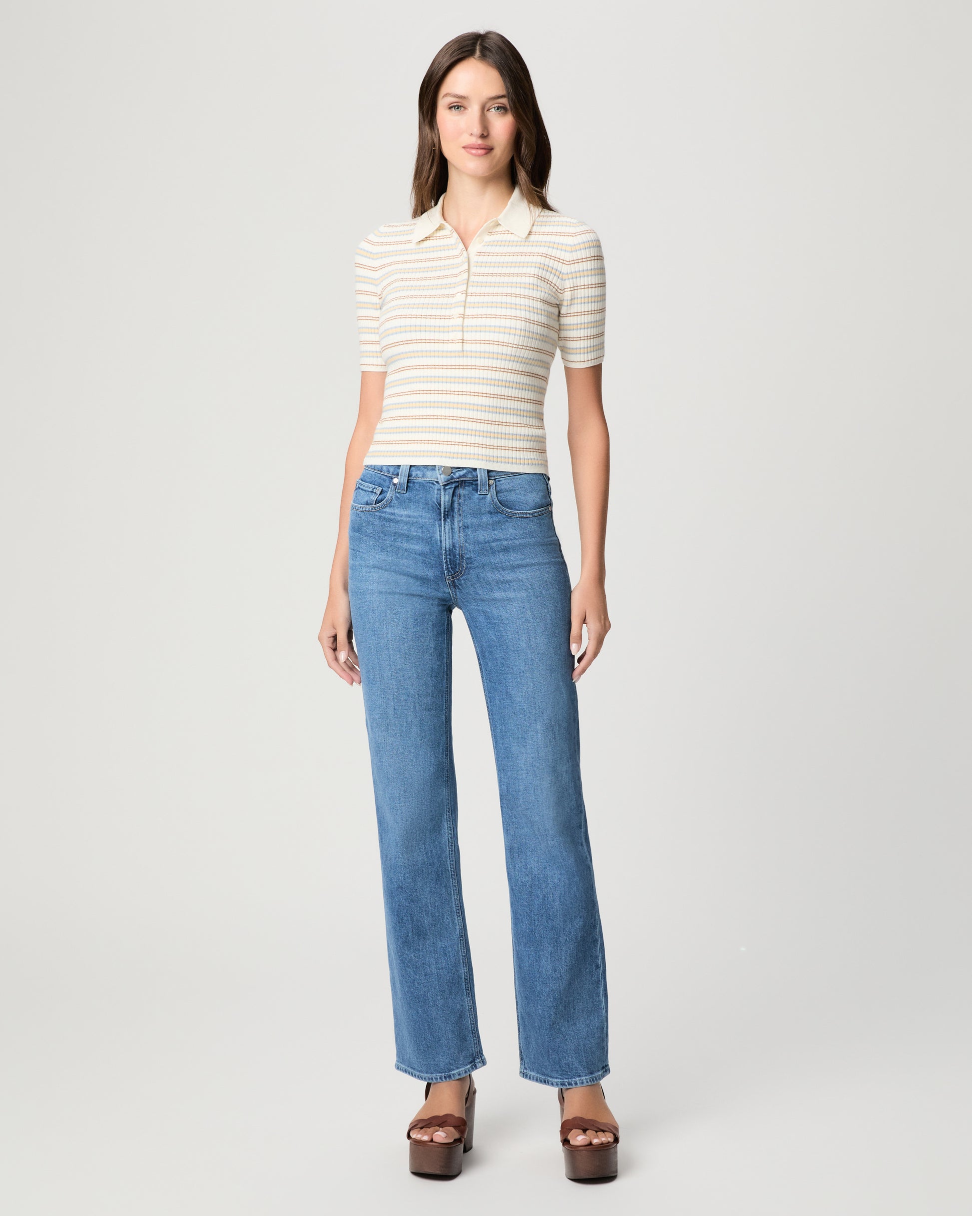 Summit Top - White Multi Stripe XXS