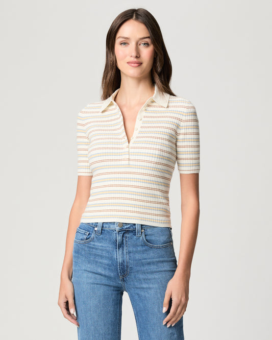 Summit Top - White Multi Stripe XXS