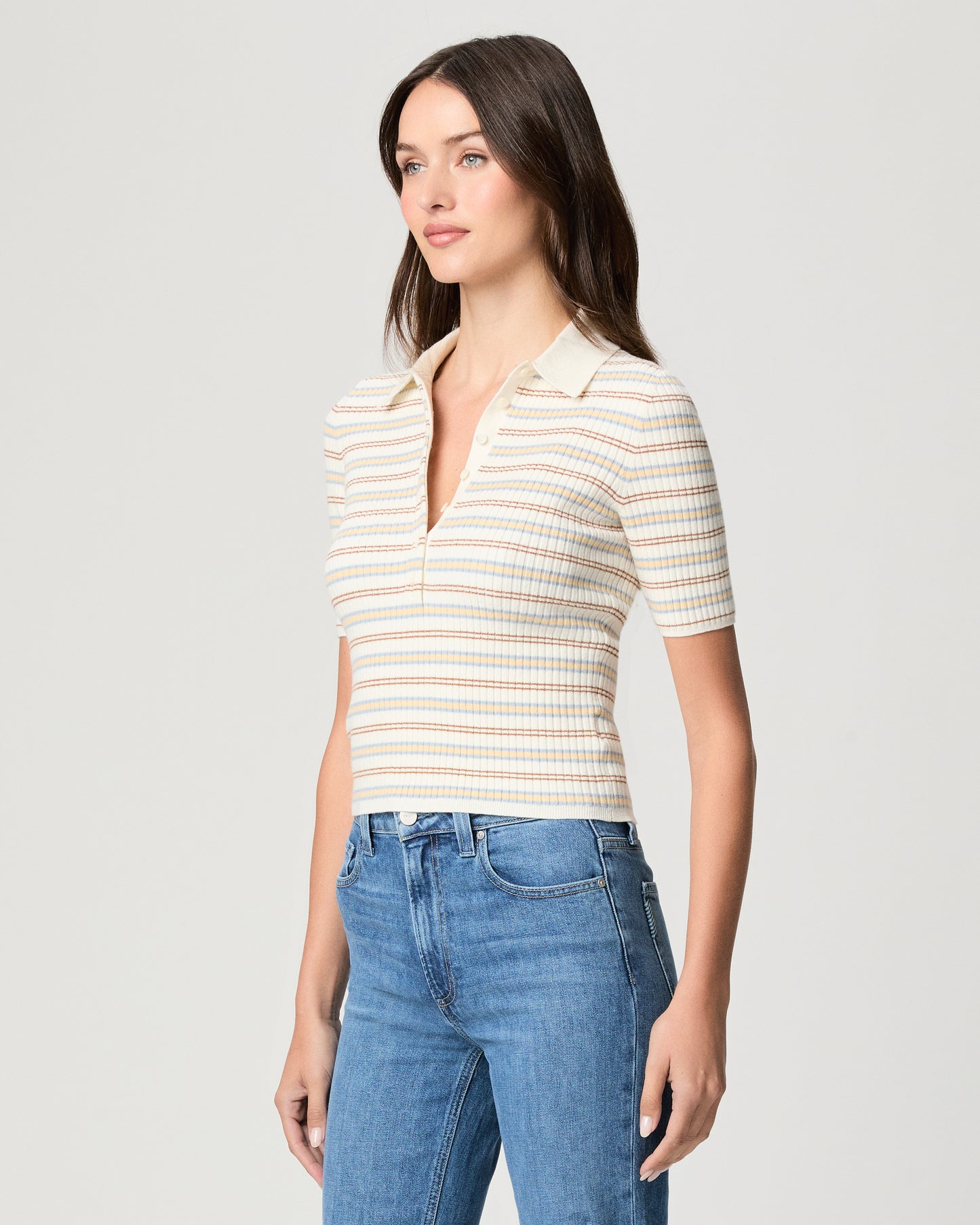 Summit Top - White Multi Stripe XXS