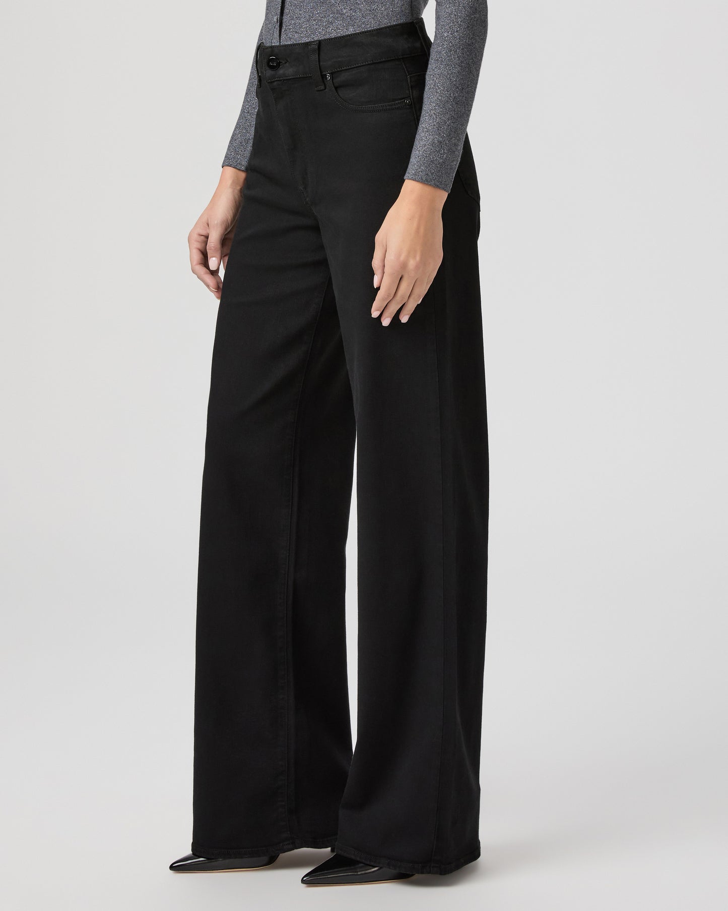 Anessa 33 Inch Wide Leg Jean - Black Shadow 23