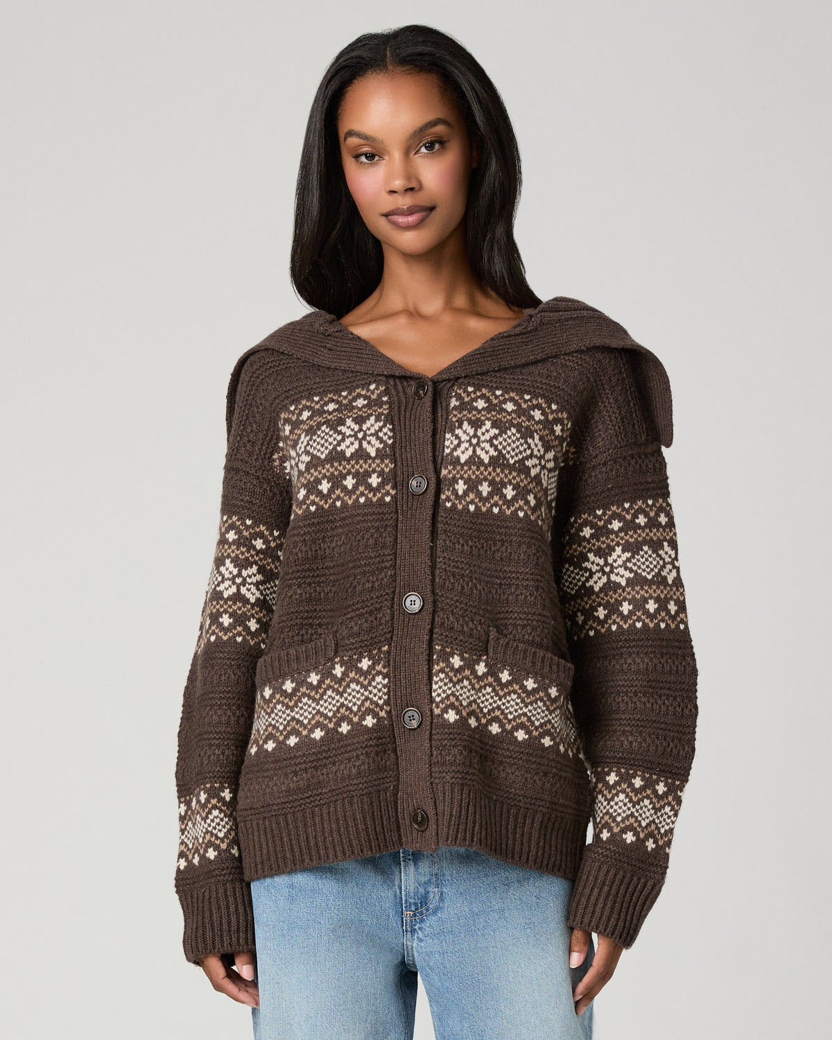 Dakar Cardigan - Dark Brown Multi XS/S