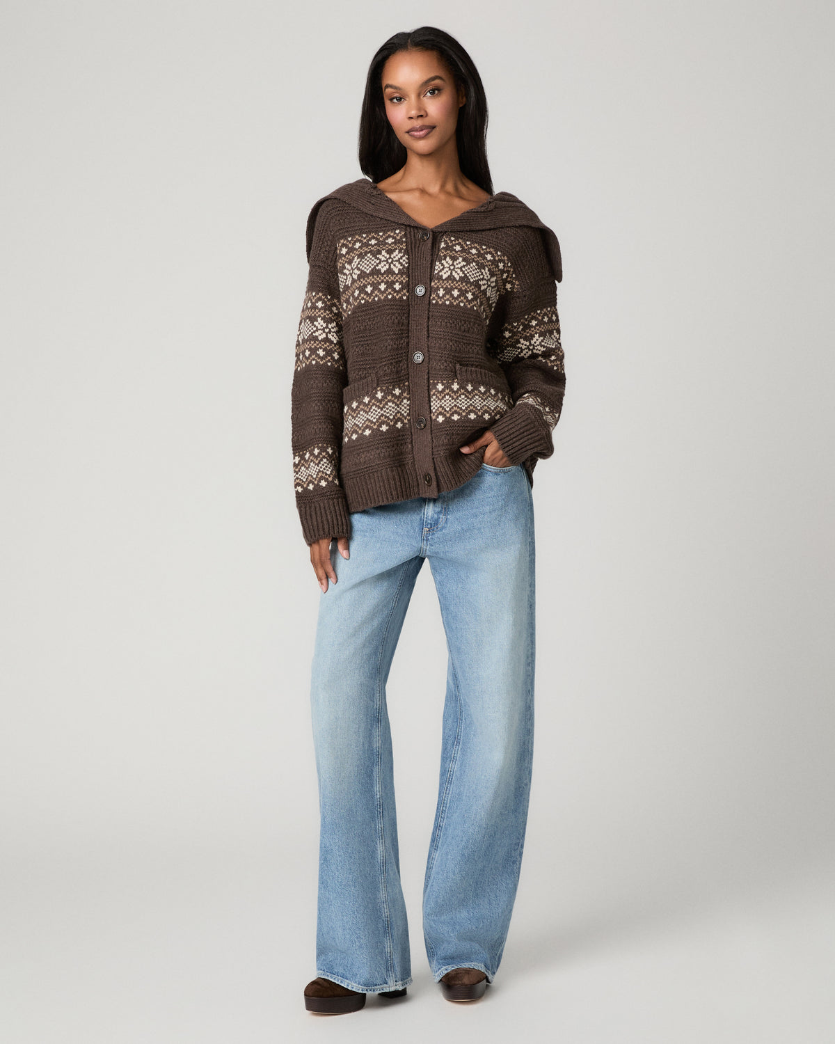Dakar Cardigan - Dark Brown Multi XS/S