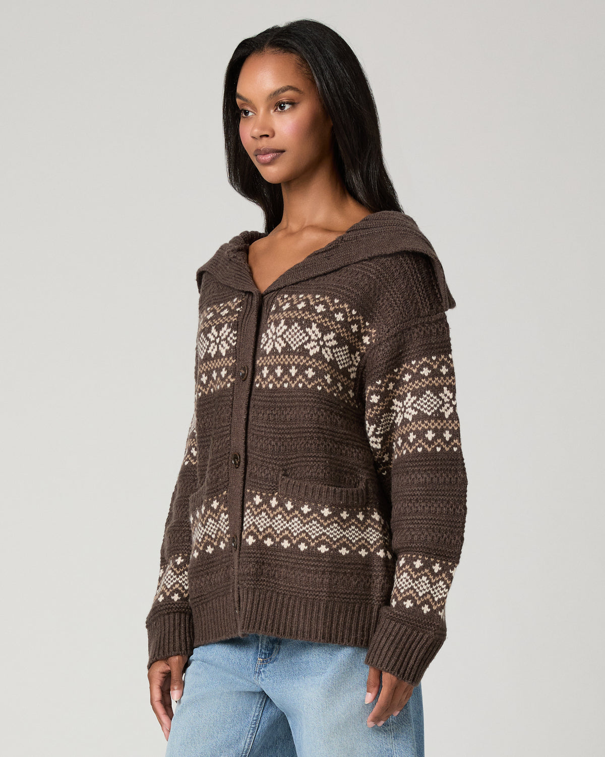 Dakar Cardigan - Dark Brown Multi XS/S