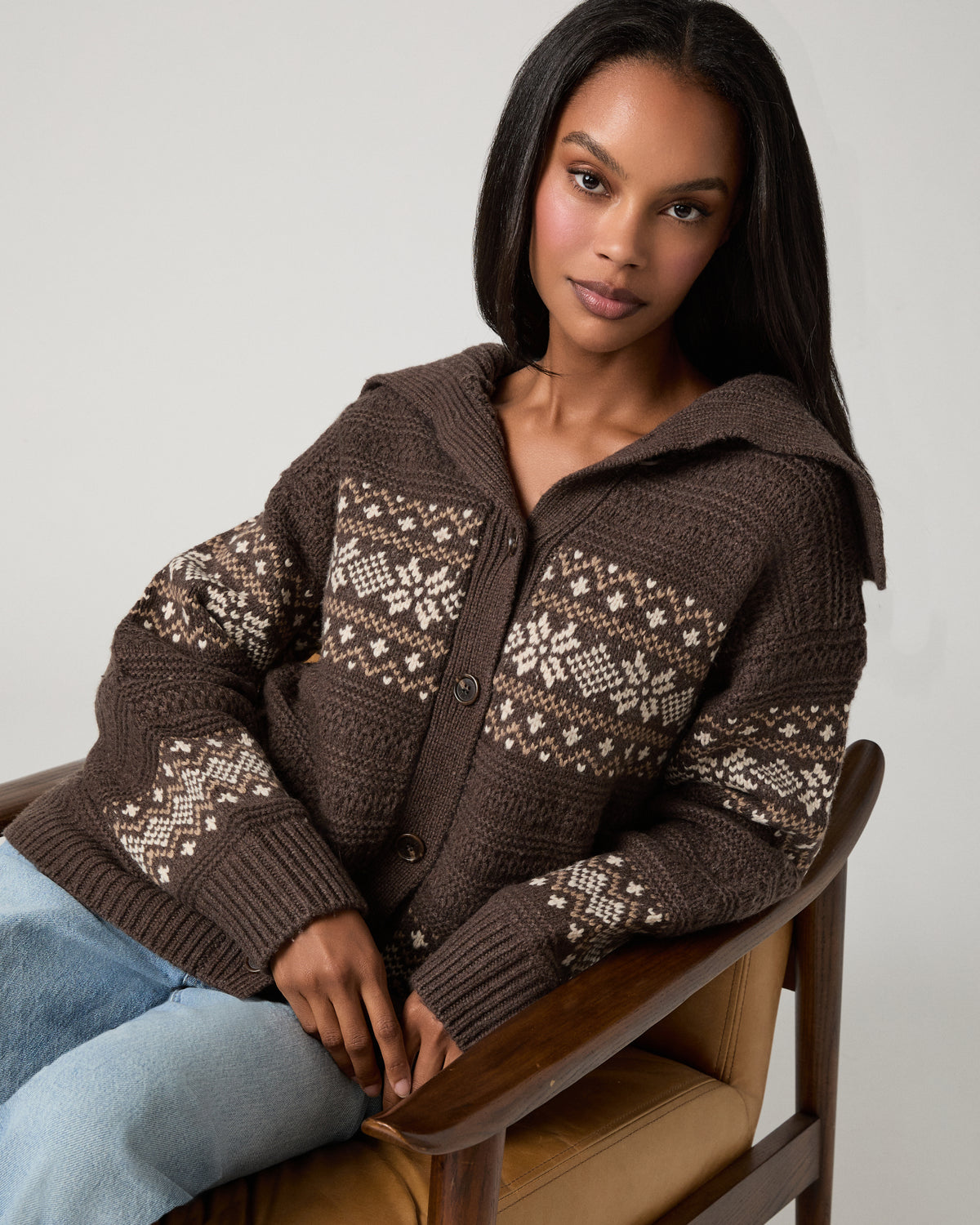 Dakar Cardigan - Dark Brown Multi XS/S